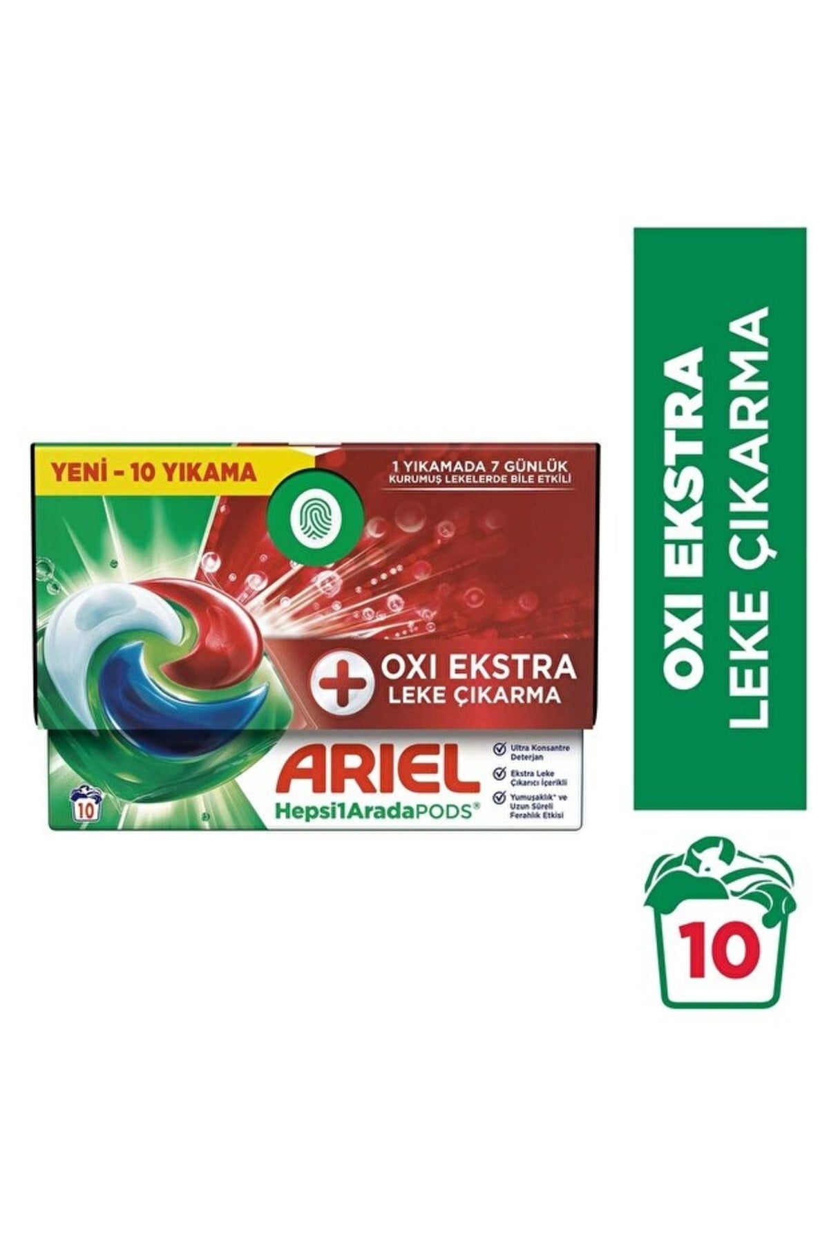 Ariel Hepsi1Arada PODS® Oxi Extra Leke Çıkarma Kapsül Çamaşır Deterjanı Beyazlar ve Renkliler 10 Yıkama