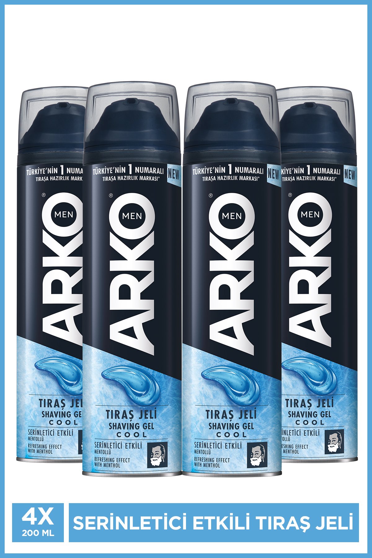 Arko Men Serinletici Cool Erkek Bakım Tıraş Jeli 4x200ml