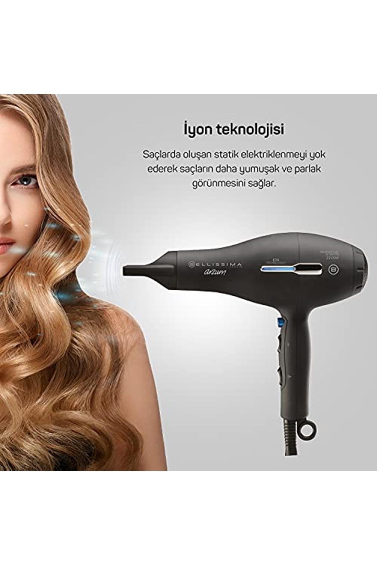 Arzum AR5003 Bellissima Profesyonel İyonlu AC 2200 Watt Saç Kurutma Makinesi 530GSERI