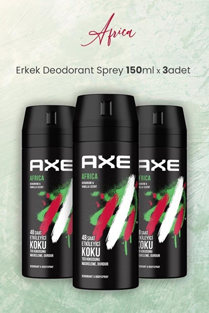 Axe Erkek Sprey Deodorant Africa 150ml x3 Adet