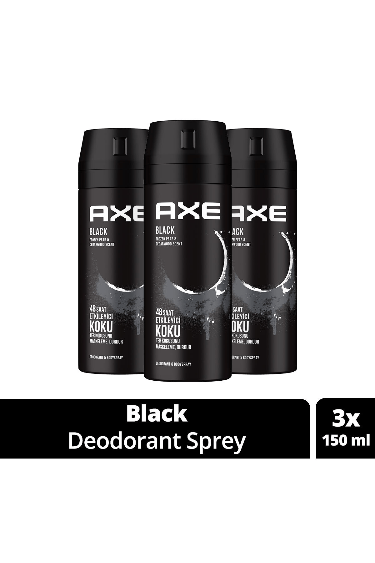 Axe Erkek Sprey Deodorant Black 150ml x3 Adet