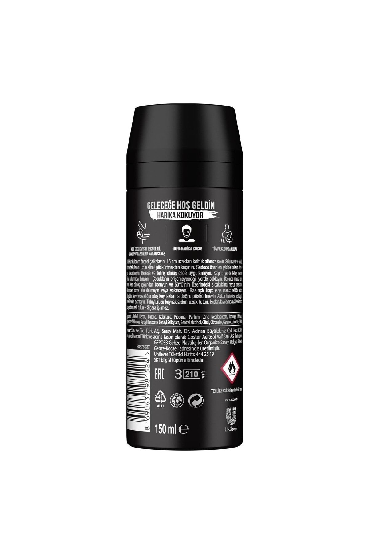 Axe Erkek Sprey Deodorant Black 150ml x4 Adet