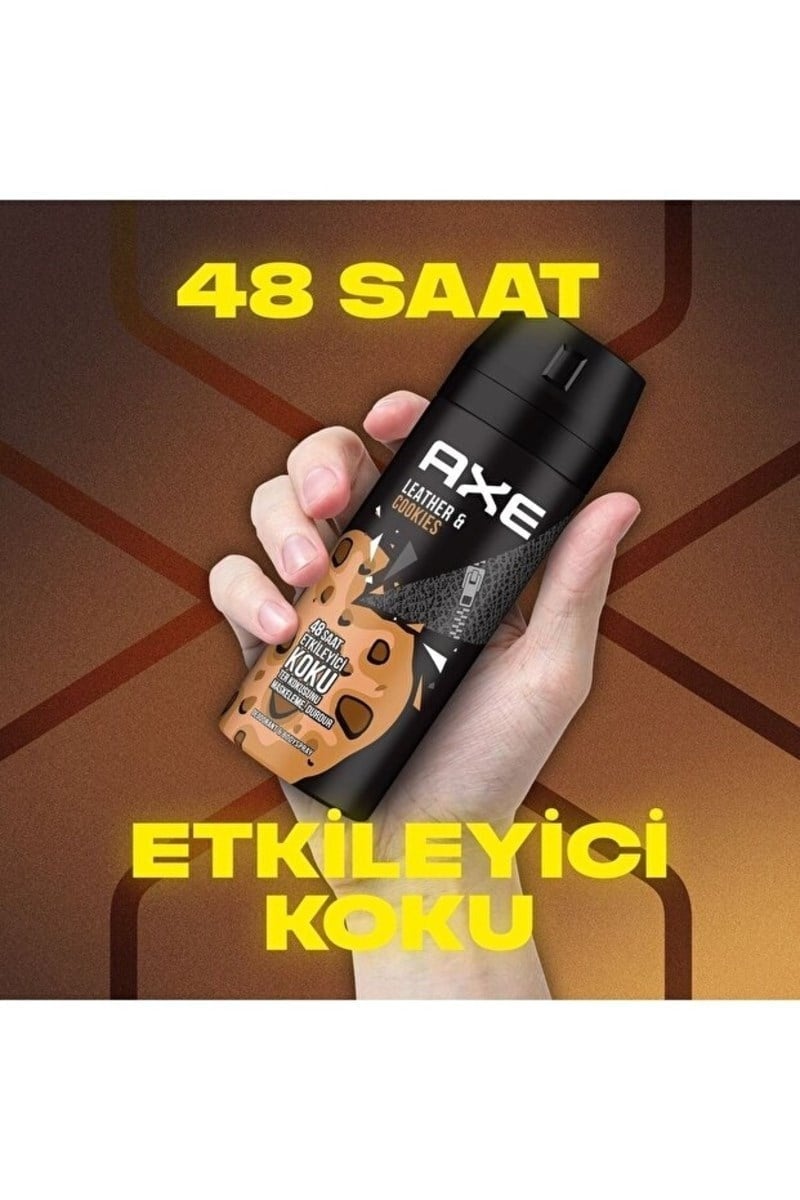 Axe Leather Cookies Erkek Sprey Deodorant 150 ml X 3