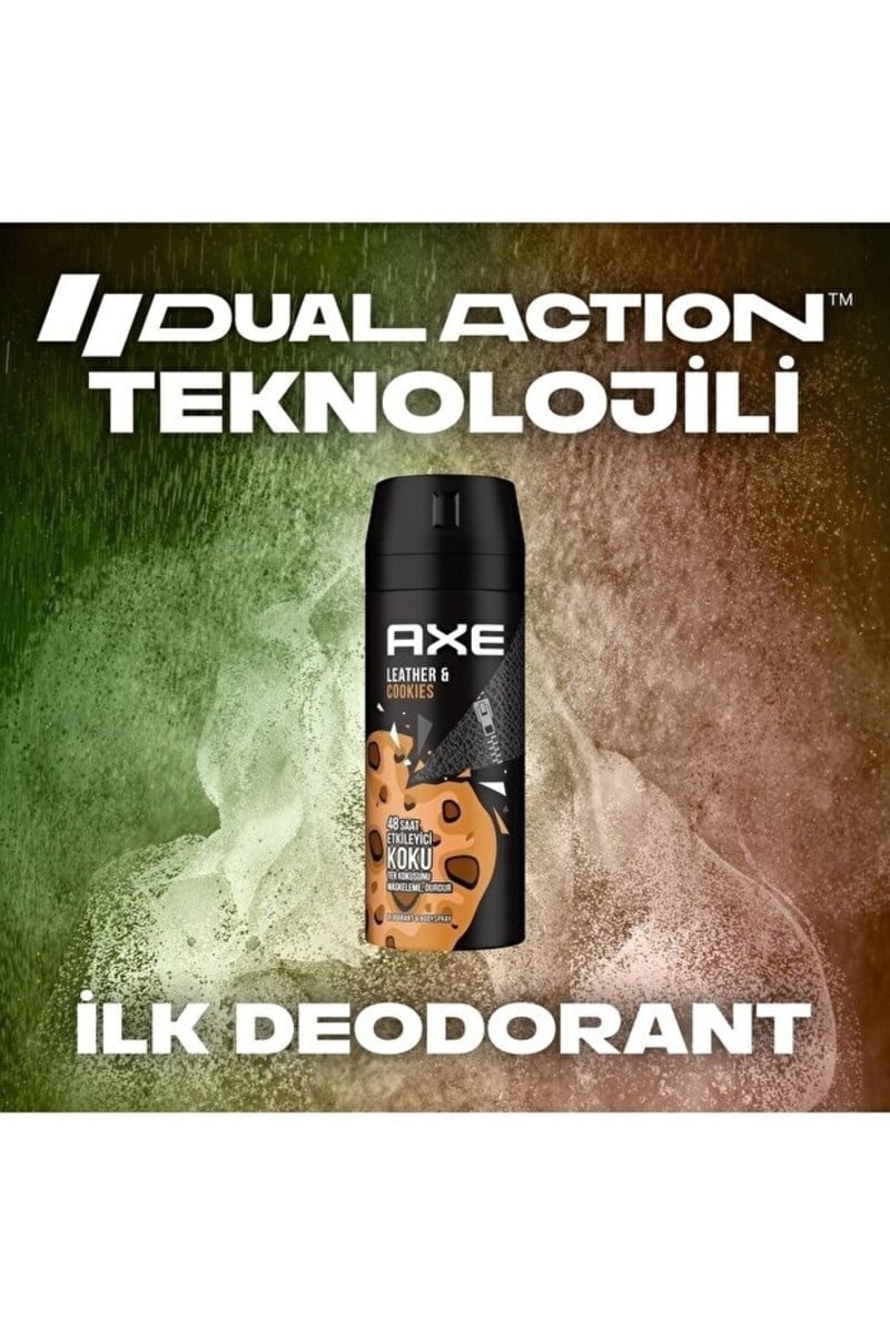 Axe Leather Cookies Erkek Sprey Deodorant 150 ml X 3
