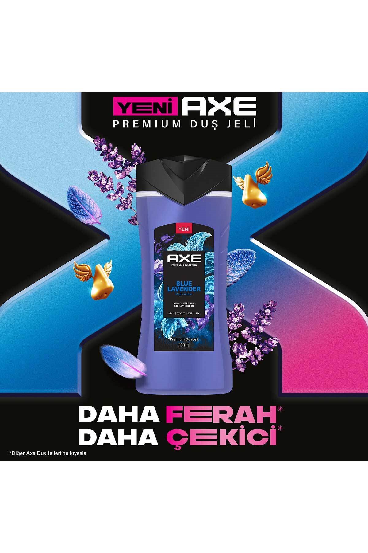 Axe Premium Collection Duş Jeli Blue Lavender 3 In 1 Vücut Saç Yüz 300 ml X2