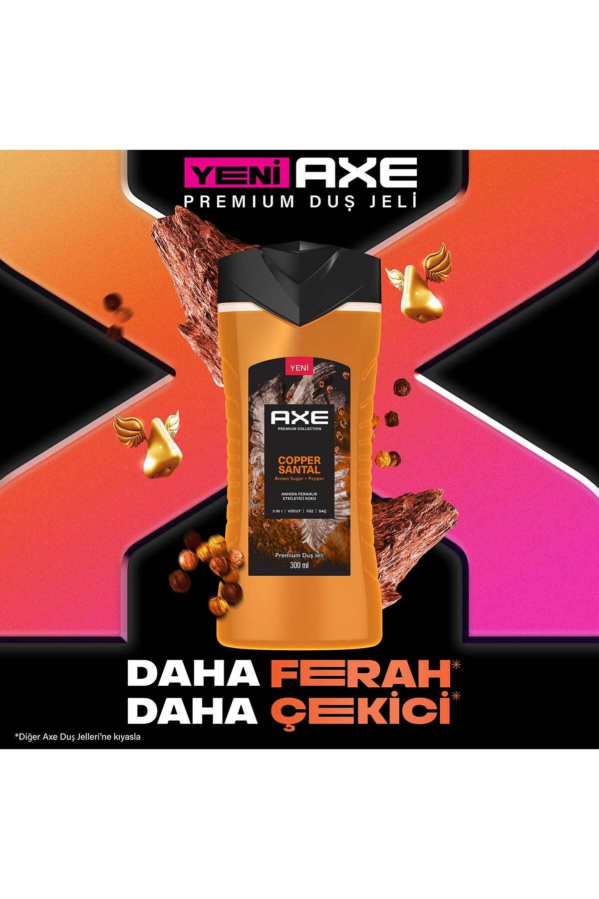 Axe Premium Collection Duş Jeli Copper Santal 3 In 1 Vücut Saç Yüz 300 ml X3