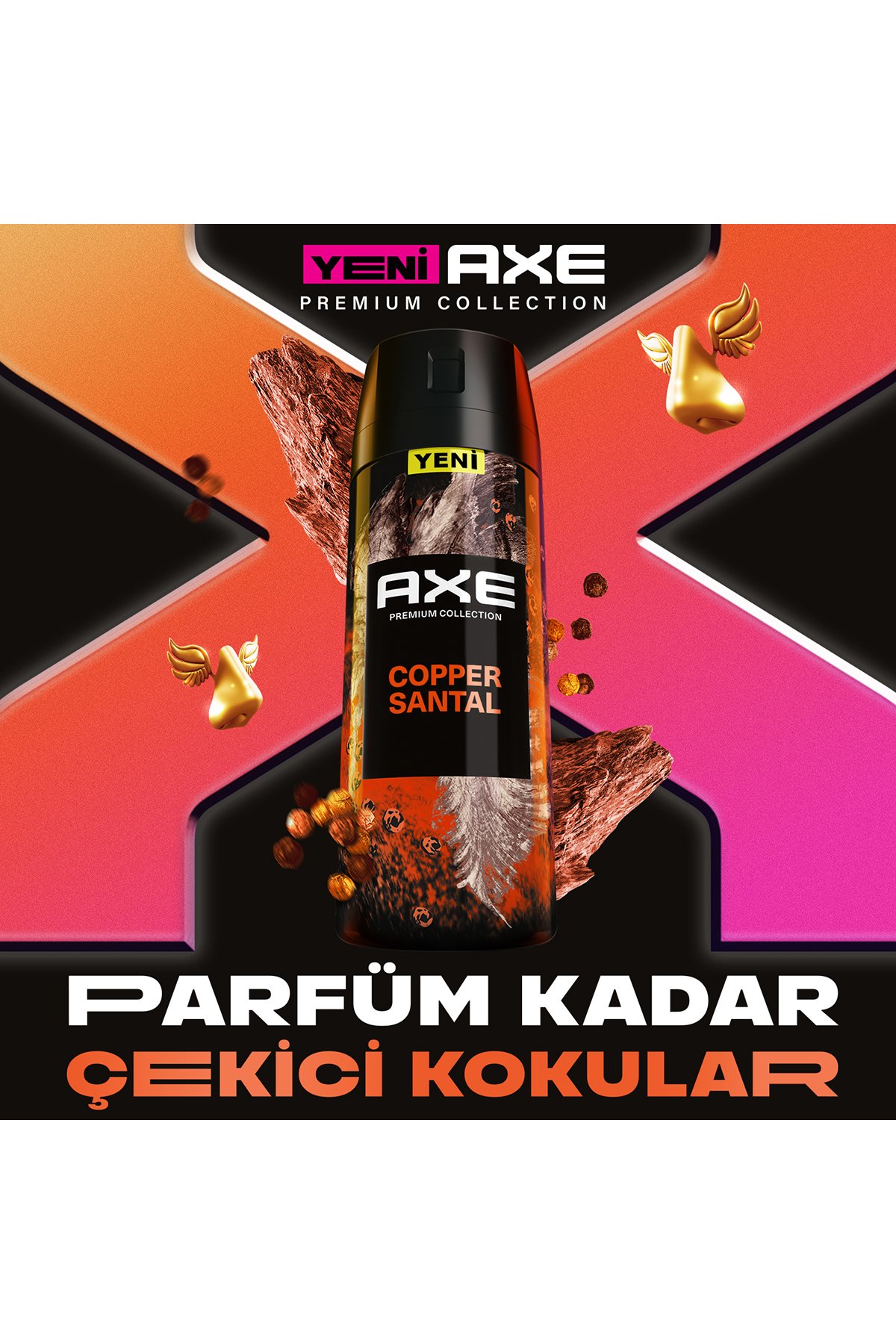 Axe Premium Collection Erkek Sprey Deodorant Seti: Copper Santal 150 ml + Blue Lavender 150 ml + Aqua Bergomat 150 ml