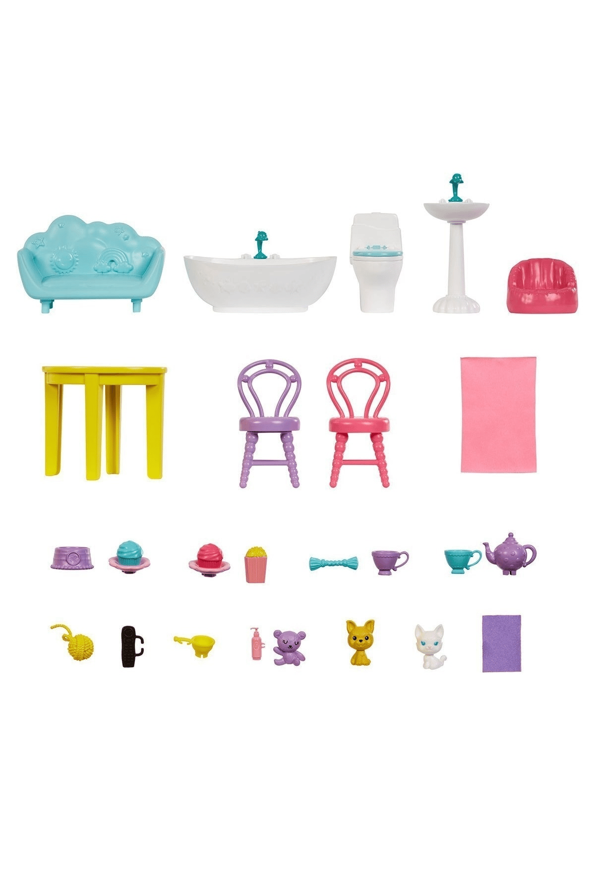 Barbie Chelsea Oyun Evi Orijinal Chelsea Playhouse Bol Aksesuarlı Eğlenceli Set Hck77
