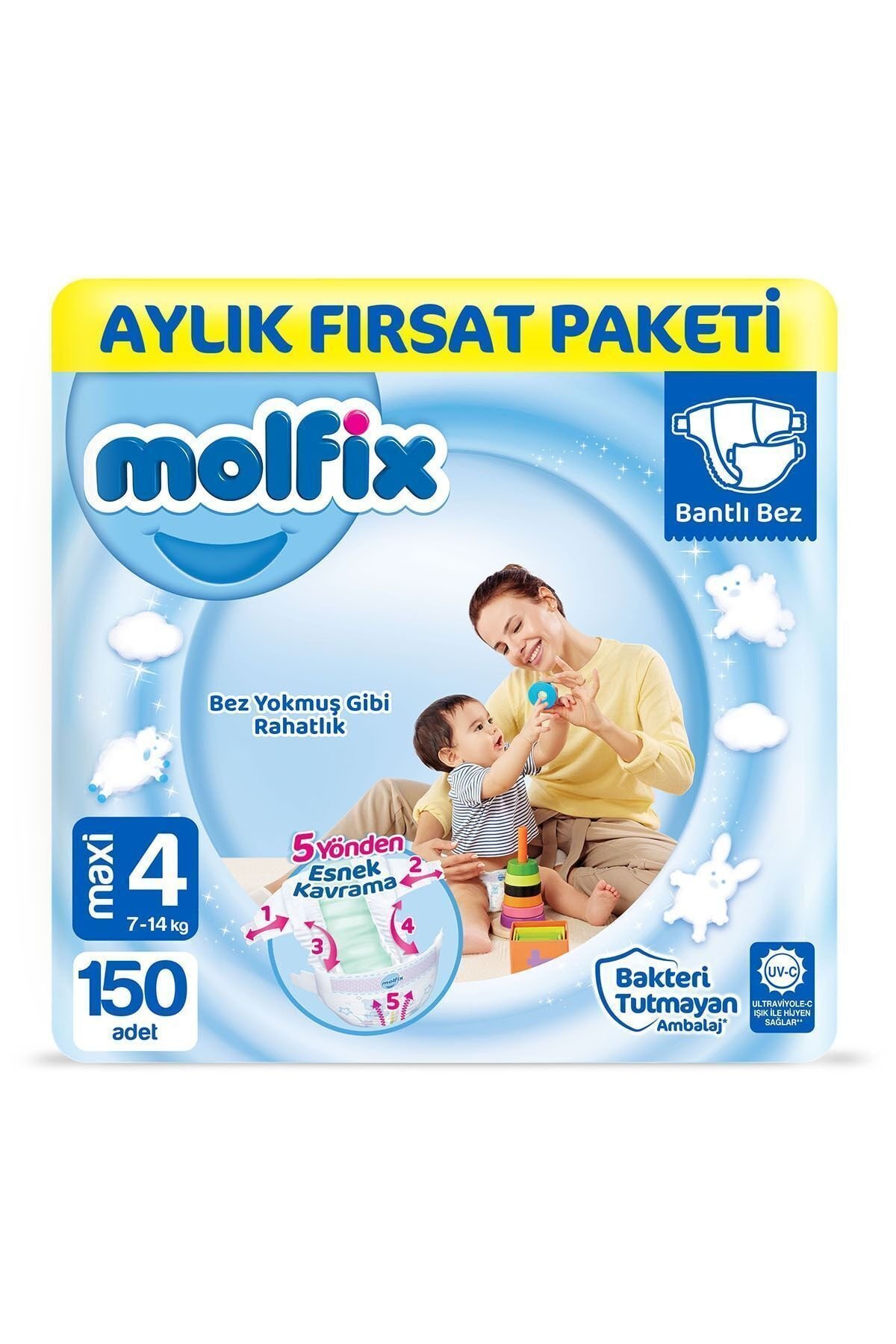 Bebek Bezi 4 Beden Maxi Aylık Fırsat Paketi 150 Adet