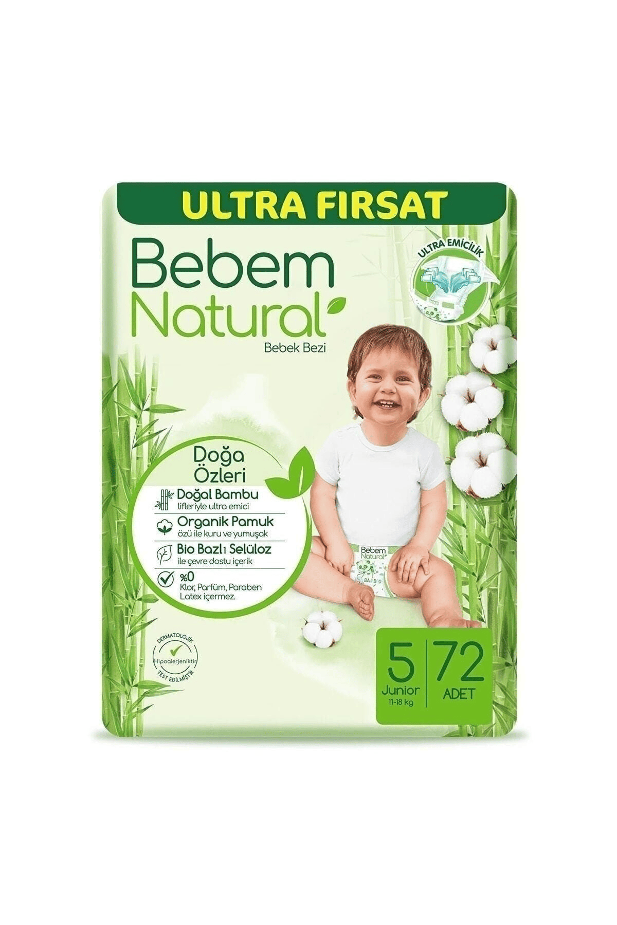 Bebem Natural Ultra Avantaj Paket 5 Numara 80'li 