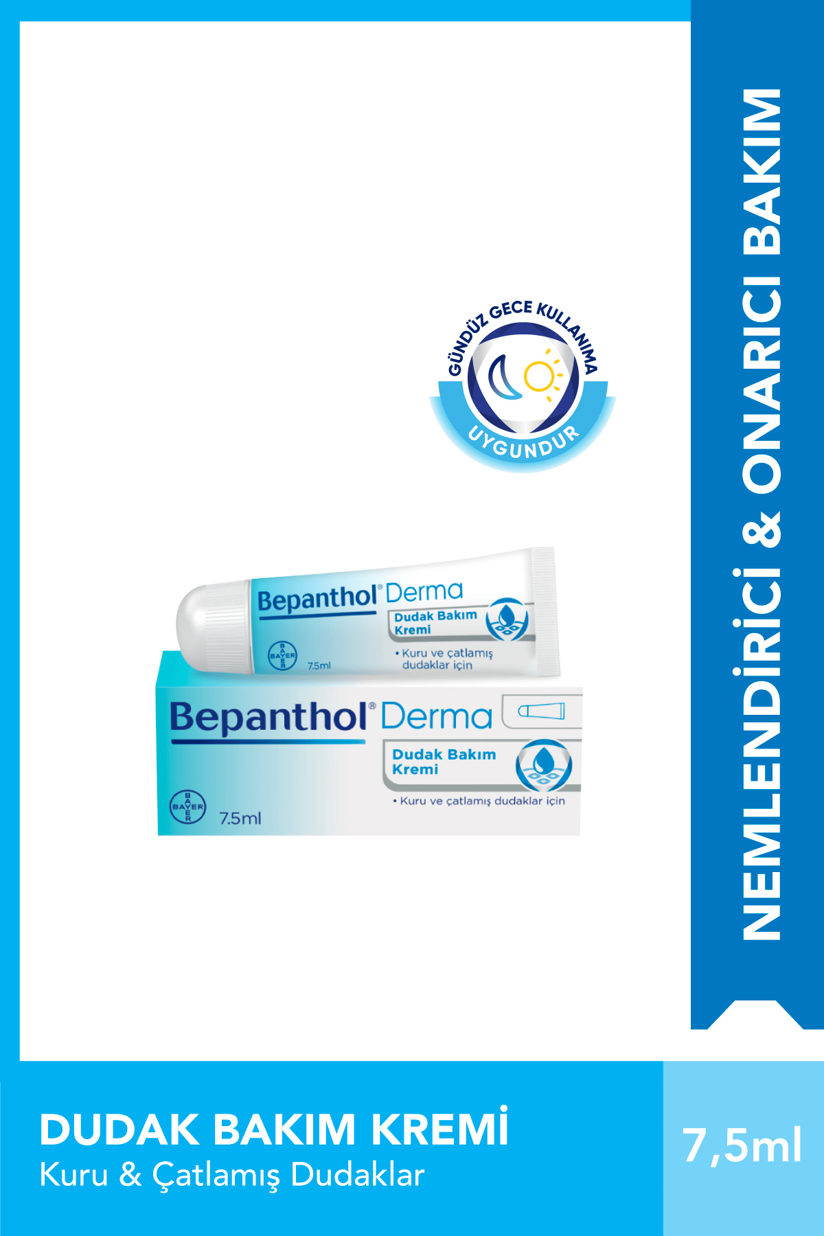 Bepanthol Cilt Kremi 30gr & Günlük Yoğun Nemlendirici Dudak Bakım Kremi 7,5ml - El, Dudak ve Günlük Yüz Bakım