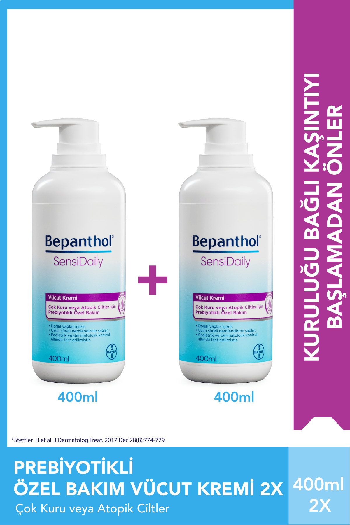 Bepanthol SensiDaily Vücut Kremi (Pompalı) 400ml x2 Adet