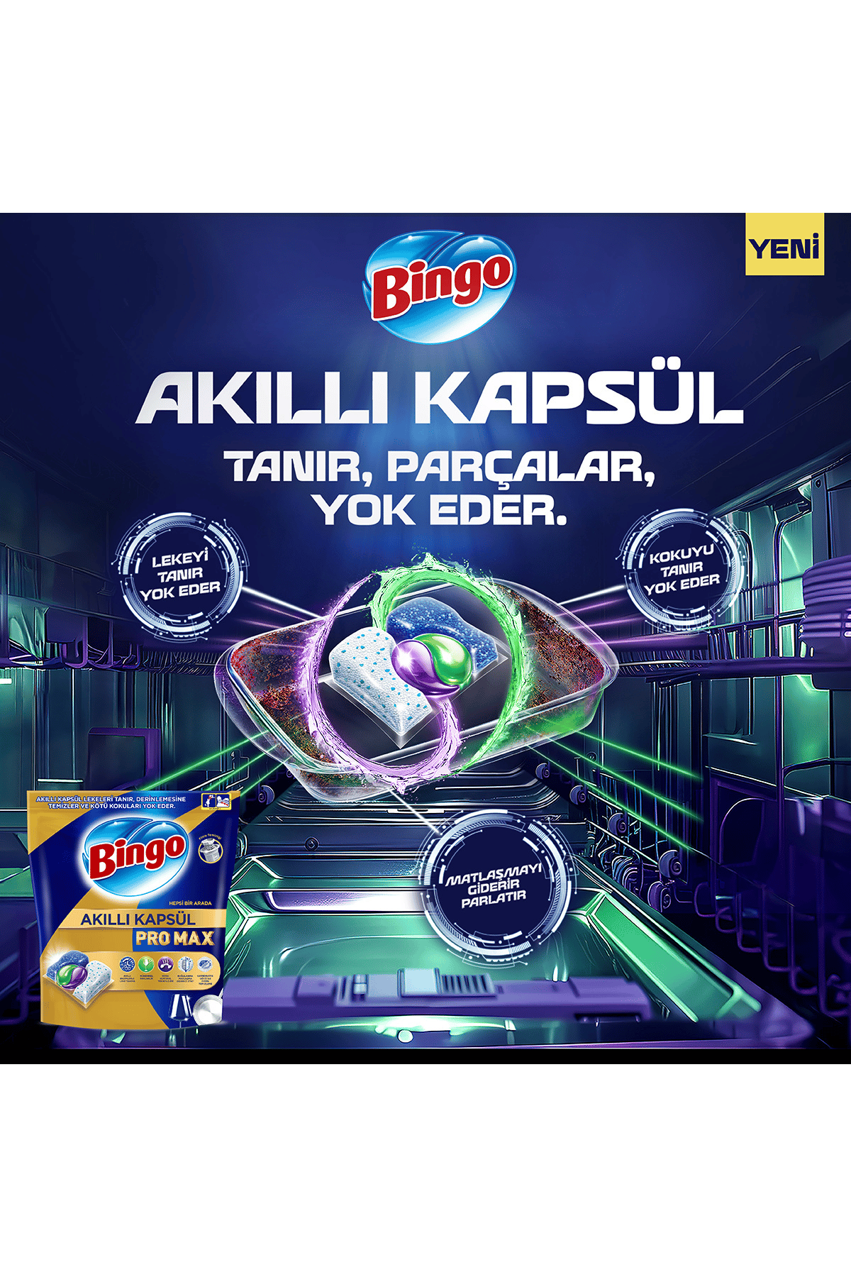Bingo Akıllı Kapsül Pro Max Bulaşık Makinesi Deterjanı Tableti 40'lı x 6 adet