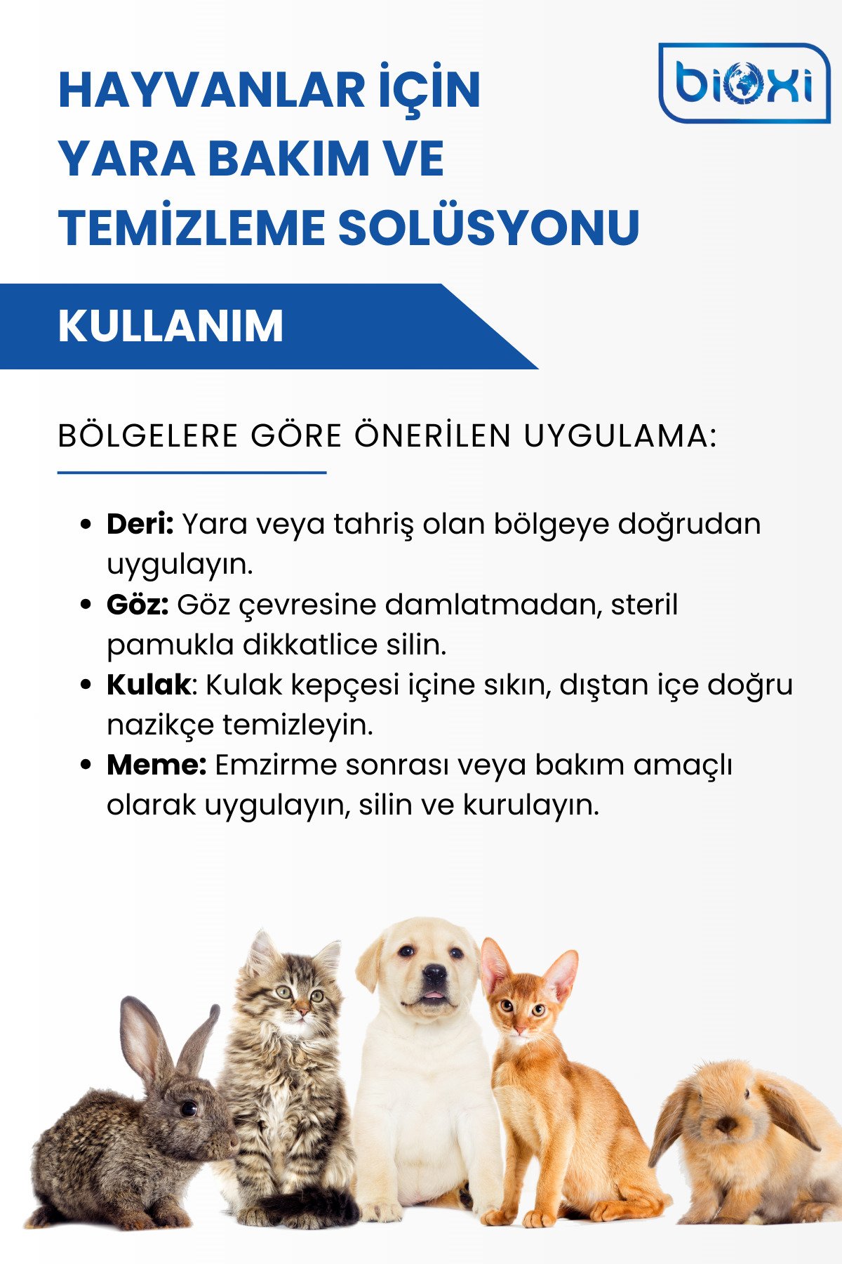 Bioxi ® Deri, Meme, Göz Ve Kulak Bakım Spreyi 250 ml | Hayvan Sağlığı Için Etkili Bakım