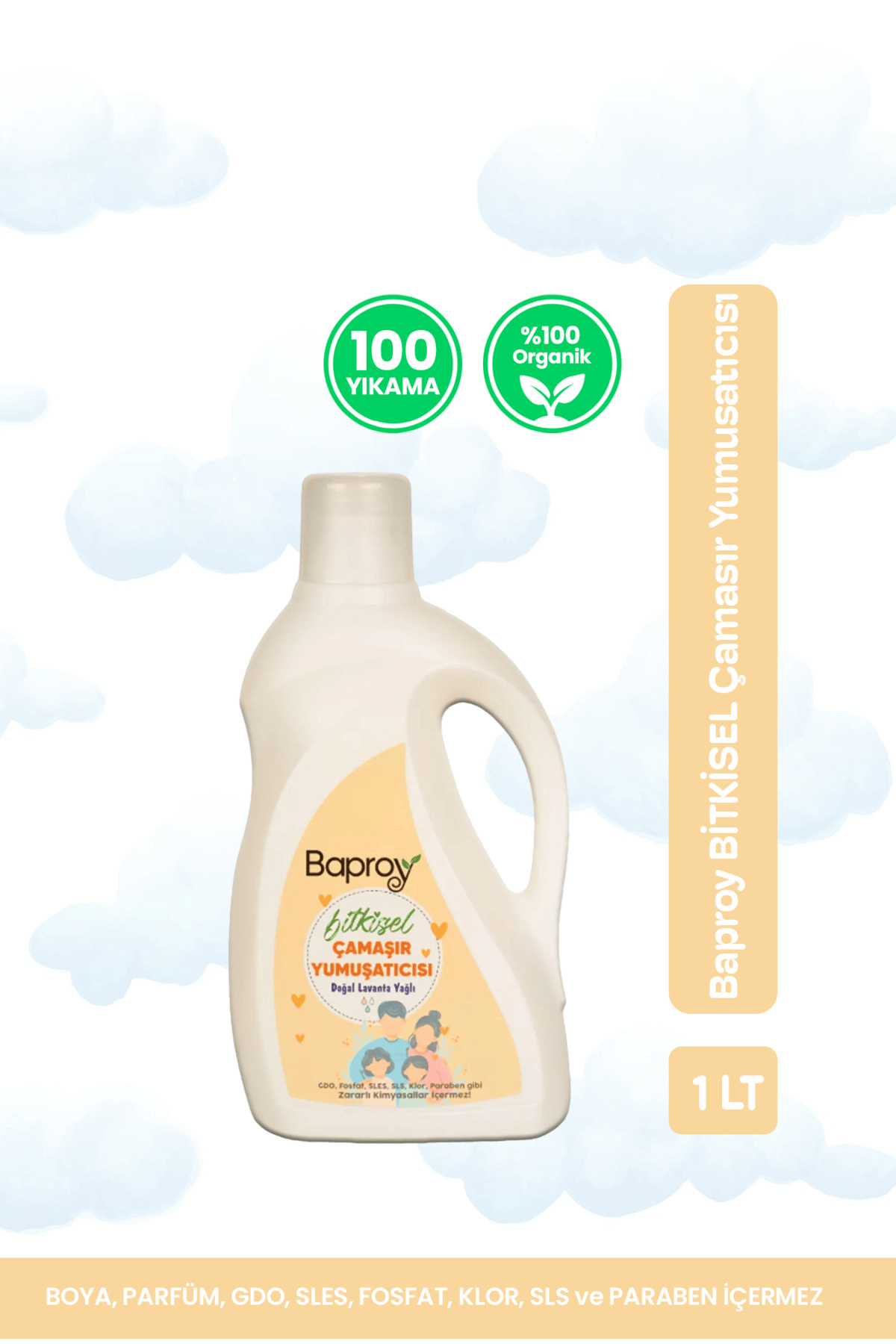 Bitkisel Çamaşır Yumuşatıcısı 1 l Doğal Lavanta Yağlı 25 Yıkama