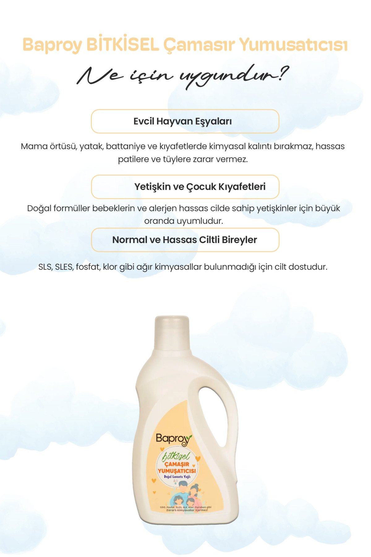 Bitkisel Çamaşır Yumuşatıcısı 1 l Doğal Lavanta Yağlı 25 Yıkama