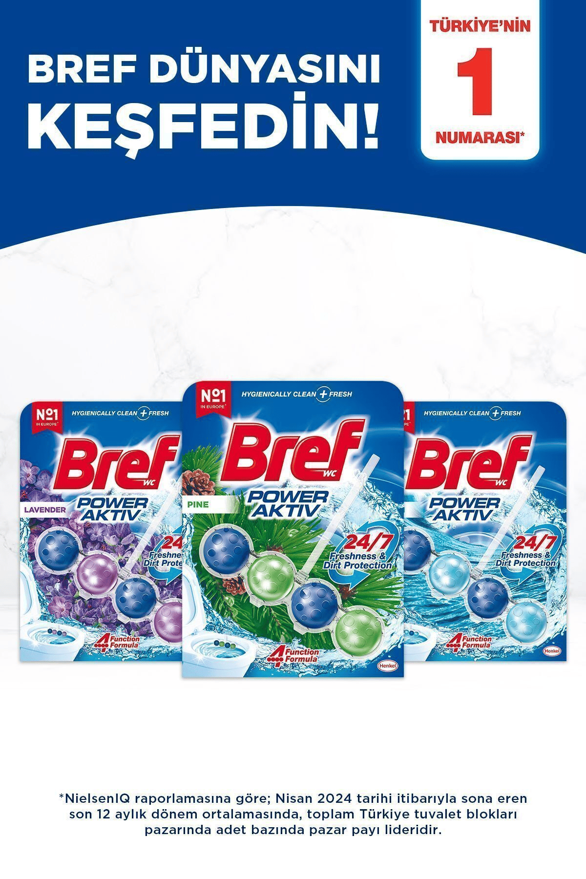 Bref Power Aktiv Katı Tuvalet Bloğu  Çam Ikili & Okyanus Ikili (2'Lİ SET)