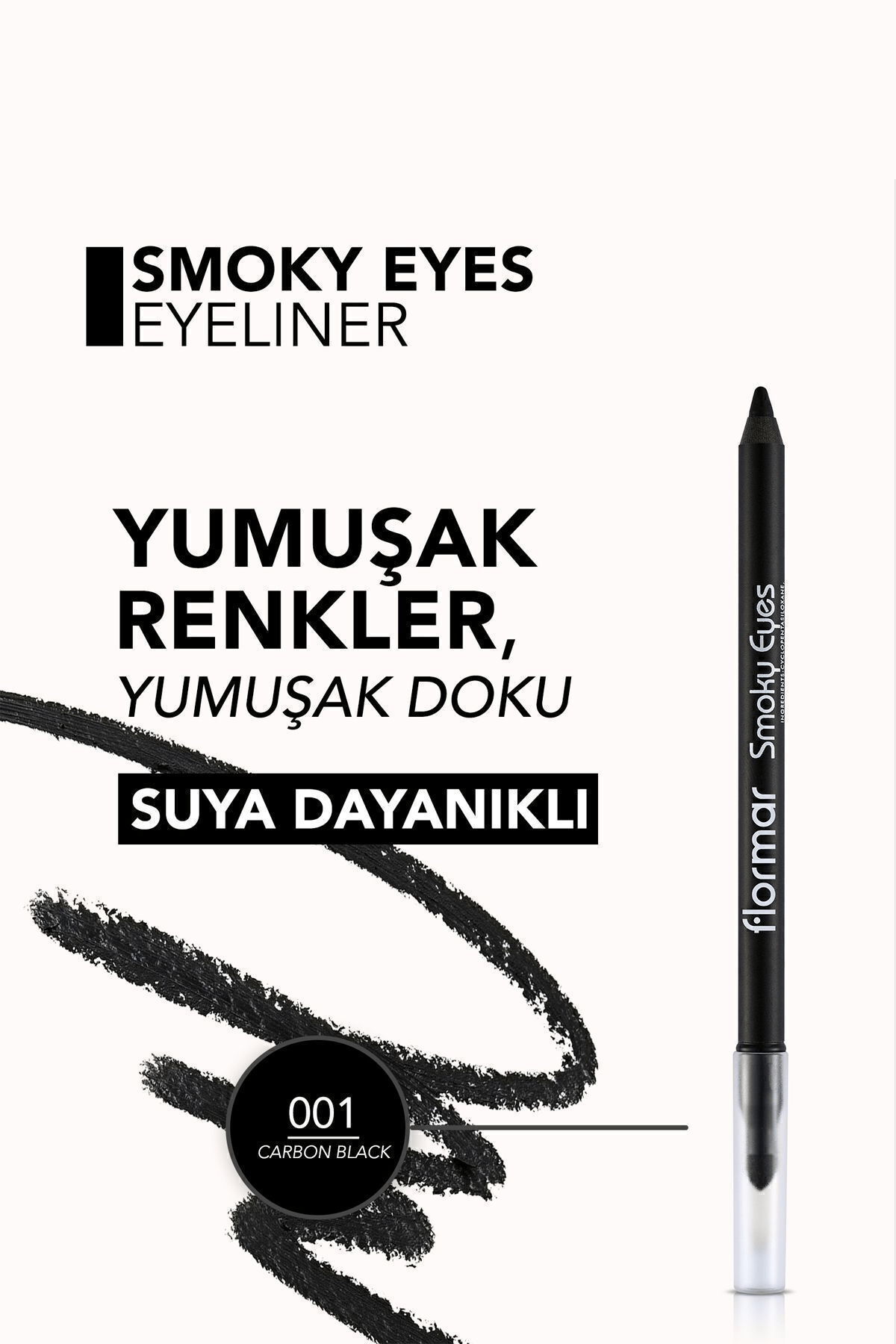 Buğulu Makyaj Göz Kalemi Karbon Siyah-smoky Eyes Waterproof Eyeliner-001 Carbon Black-8690604138128