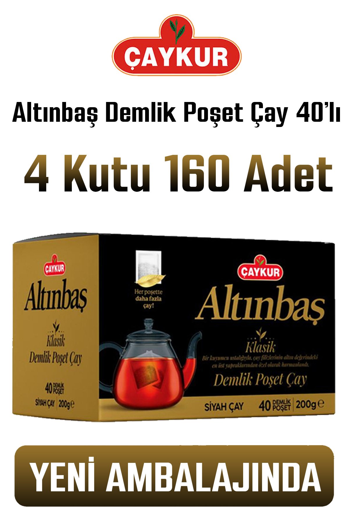 Çaykur Altınbaş Demlik Poşet Klasik 200 gr 40 X 4