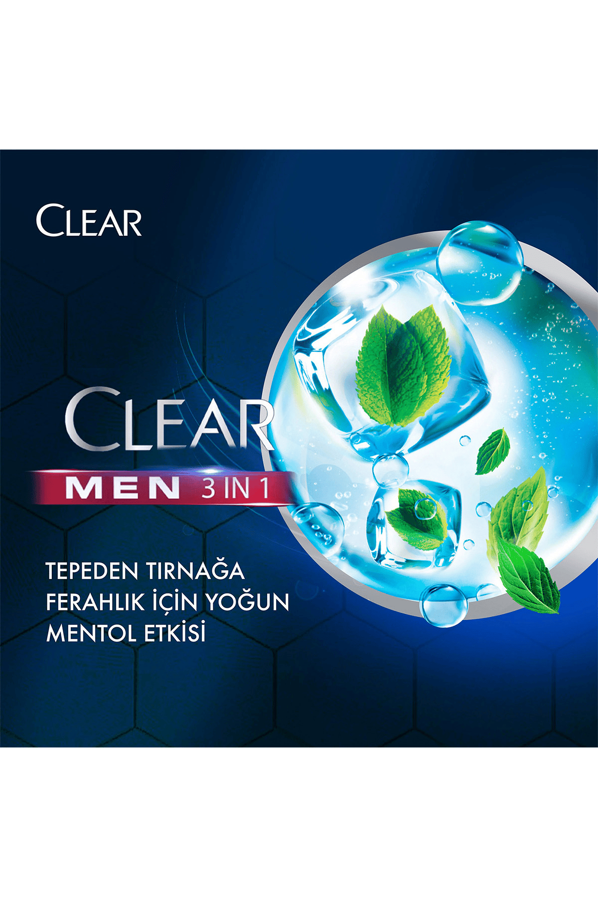 Clear Men 3 In 1 Şampuan & Duş Jeli Ferahlatıcı Mentol Saç Yüz Vücut Için 350 ml X3