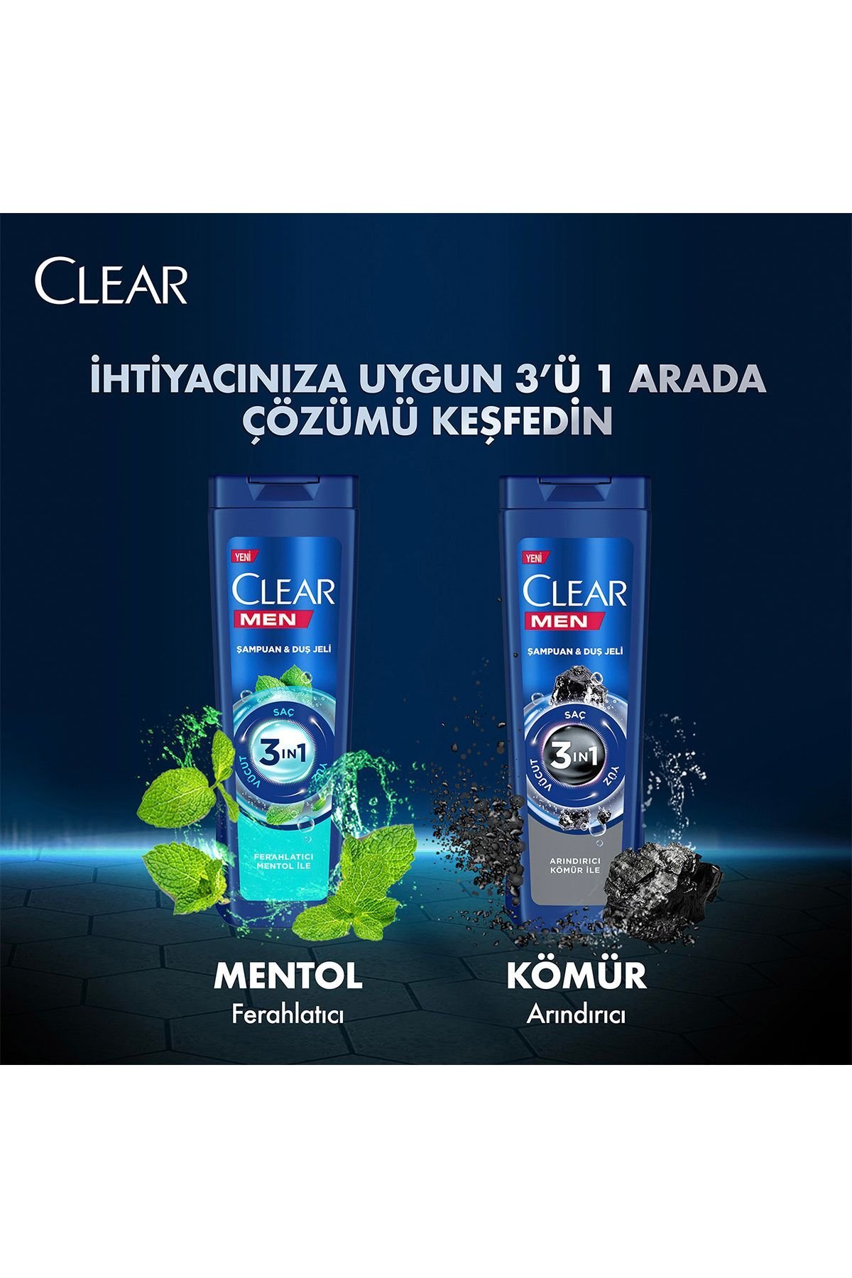 Clear Men Şampuan Ve Duş Jeli Arındırıcı Kömür 350 ml