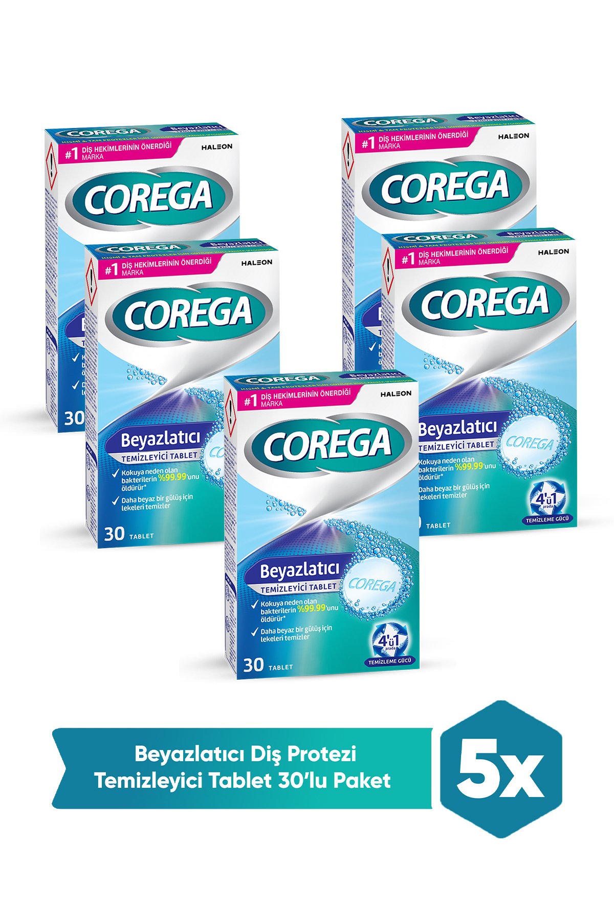 Corega 3 Dakikada Diş Protezi Temizleyici Tablet 30'lu x 5 adet