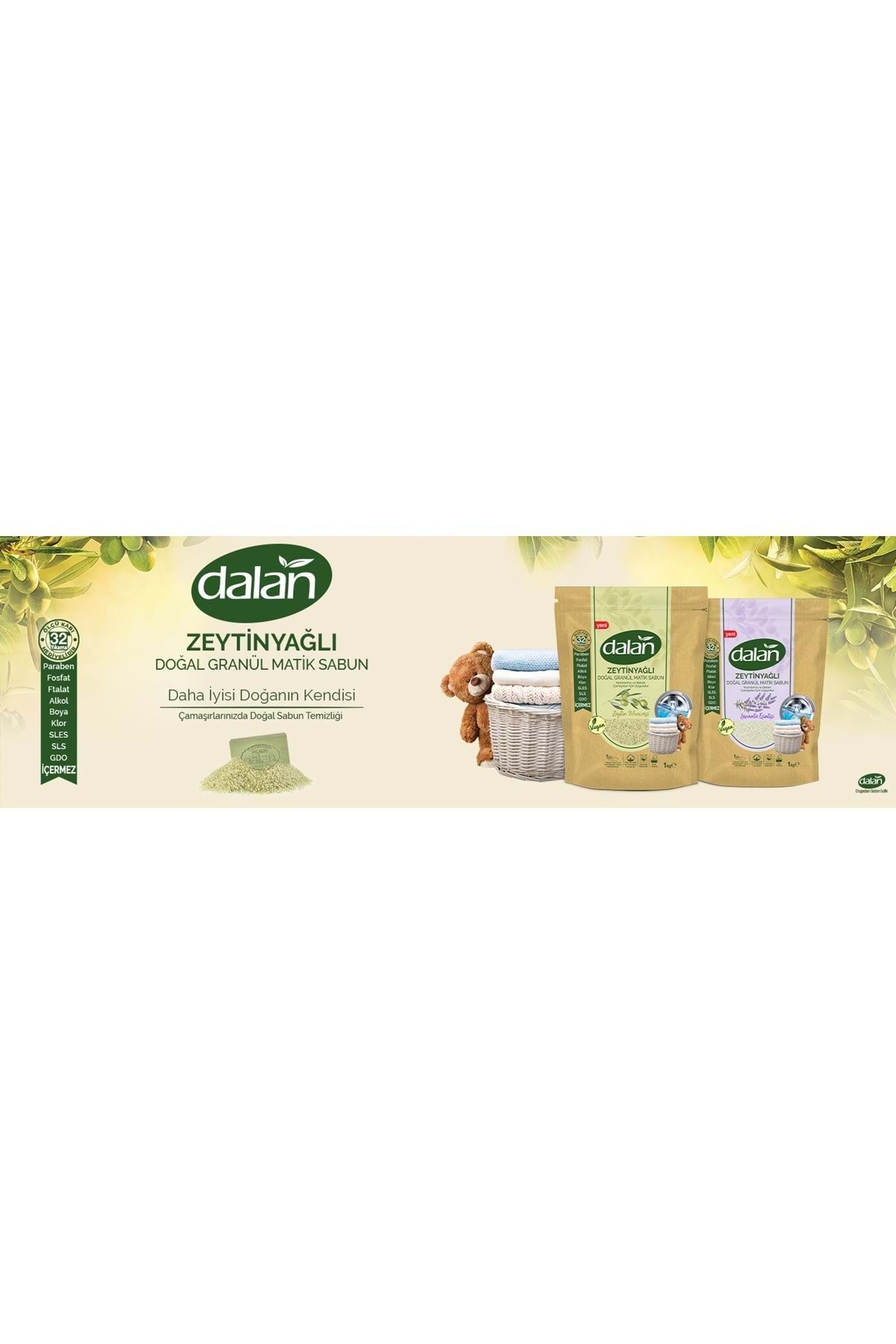 Dalan Doğal Granül Sabun Tozu 1 Kg x2 Adet