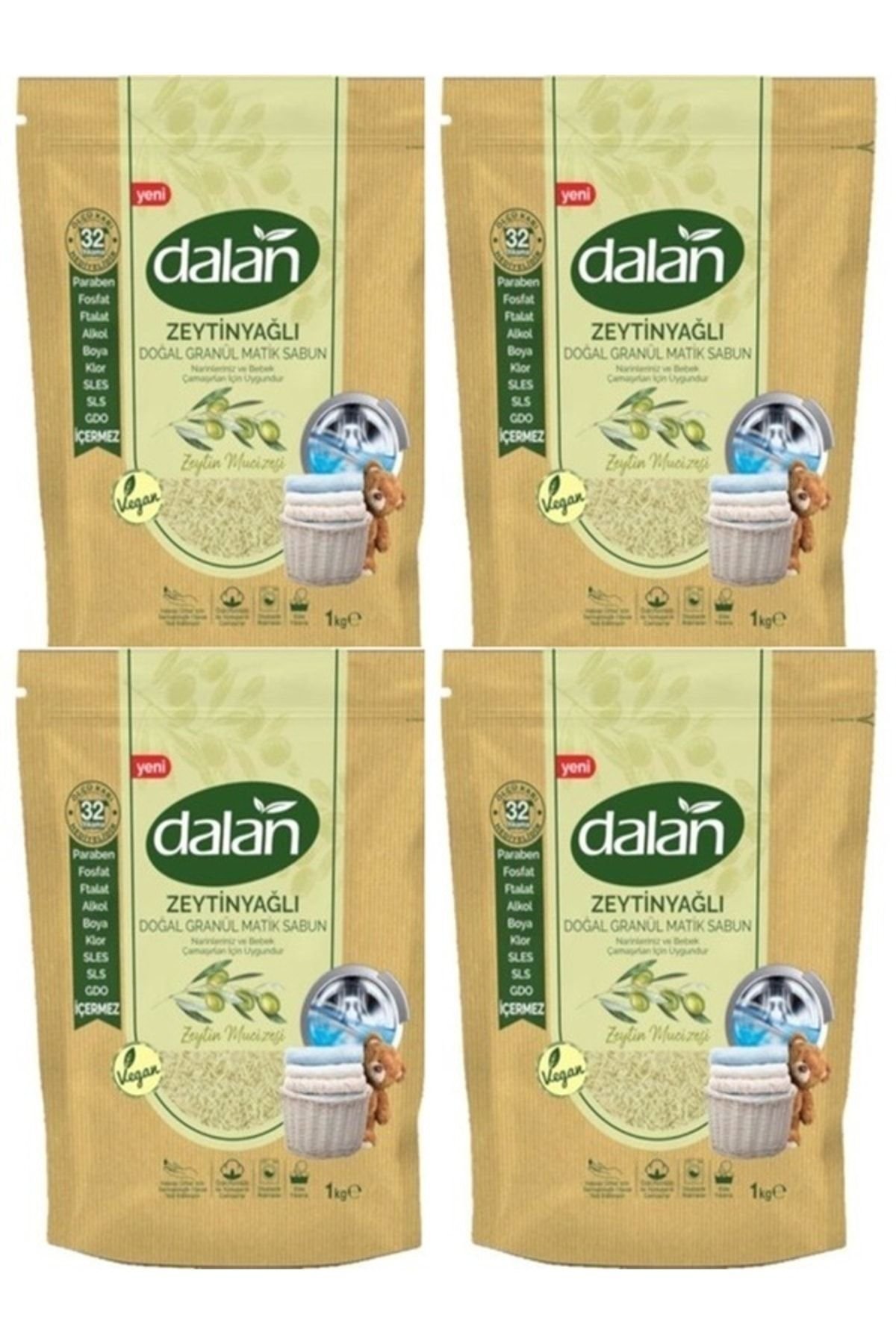 Dalan Granül Zeytinyağlı Sabun 1 Kg x4 Adet 