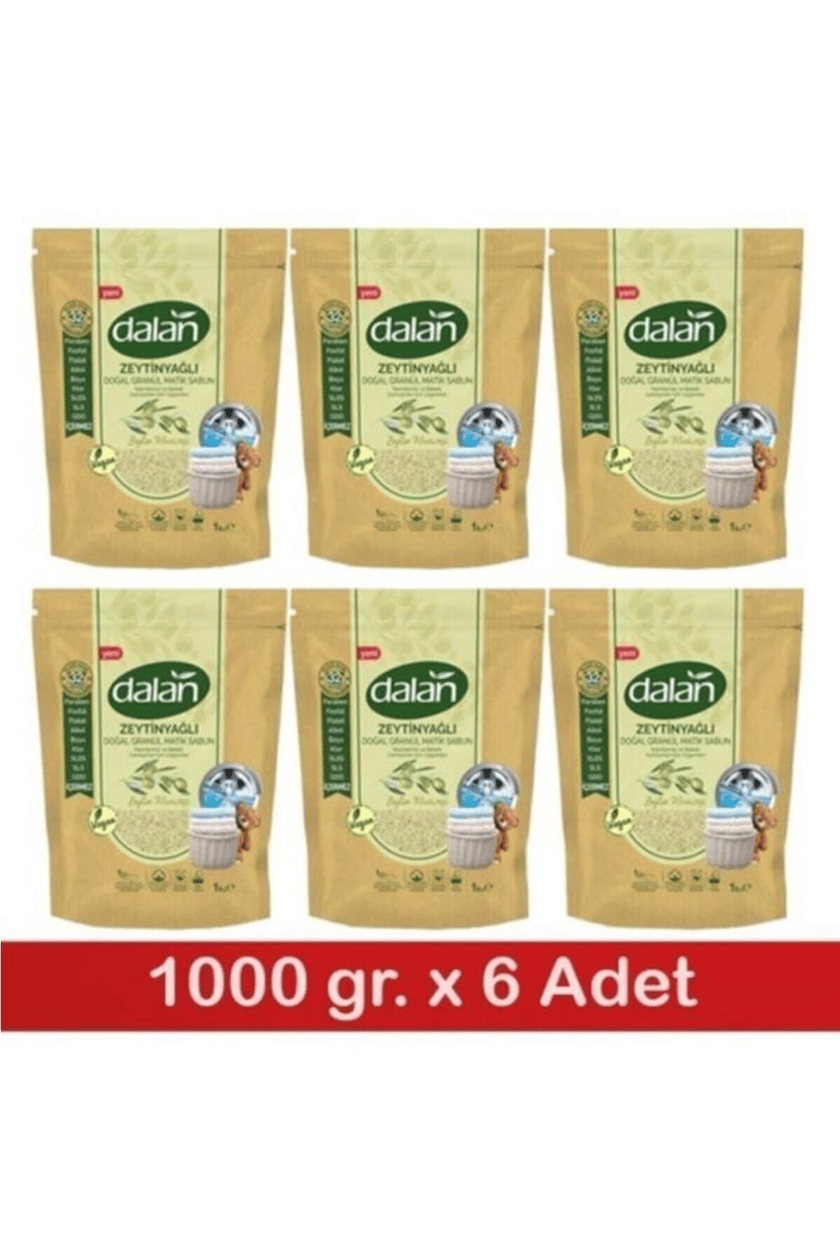 Dalan Zeytinyağlı Doğal Granül Sabun Tozu 1 kg x6 Adet