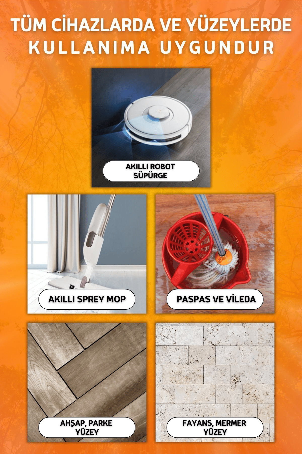 Davbir Amber Romantik Kokulu Akıllı Robot Süpürge Deterjanı,Sprey Mop Deterjanı,Yüzey Temizleyici 550ml