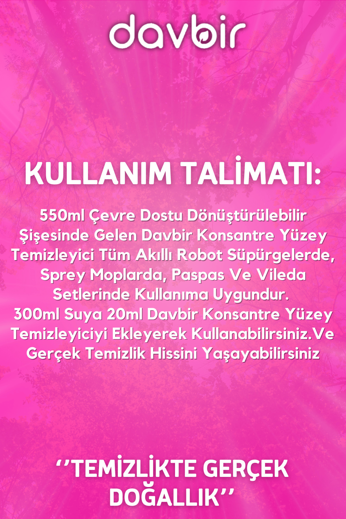 Davbir Bebek Pudrası Kokulu Akıllı Robot Süpürge Deterjanı, Sprey Mop Deterjanı, Yüzey Temizleyici 550ml