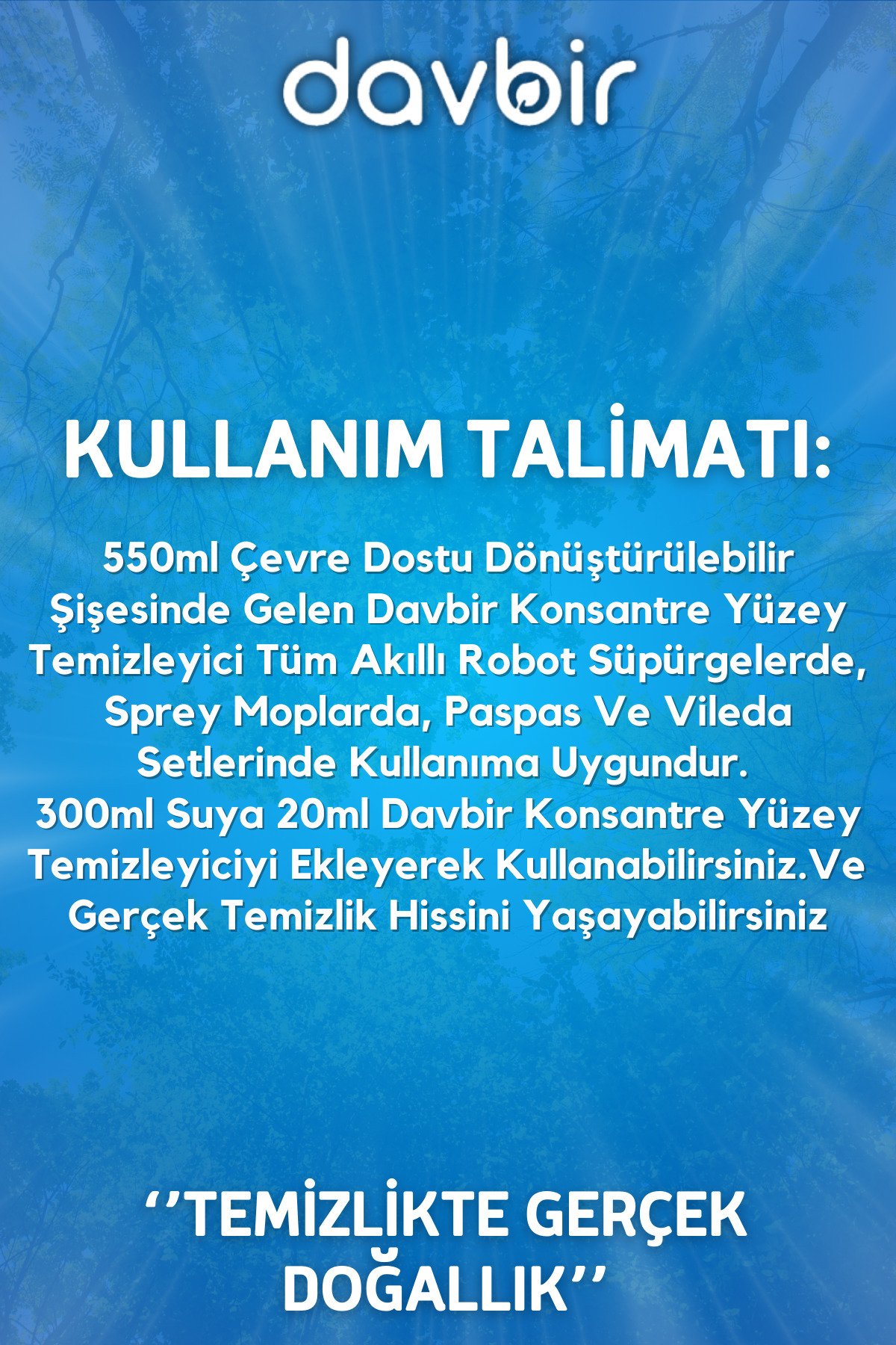 Davbir Beyaz Sabun Kokulu Robot Süpürge Deterjanı, Sprey Mop Deterjanı, Konsantre Yüzey Temizleyici 550ml