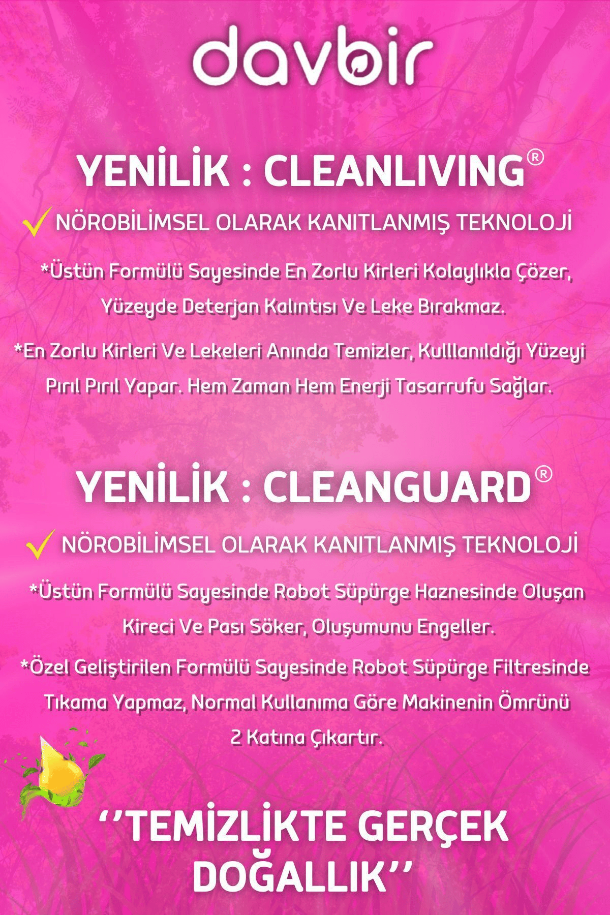Davbir Japon Kiraz Çiçeği Kokulu Akıllı Robot Süpürge Deterjanı,Sprey Mop Deterjanı,Yüzey Temizleyici 550ml