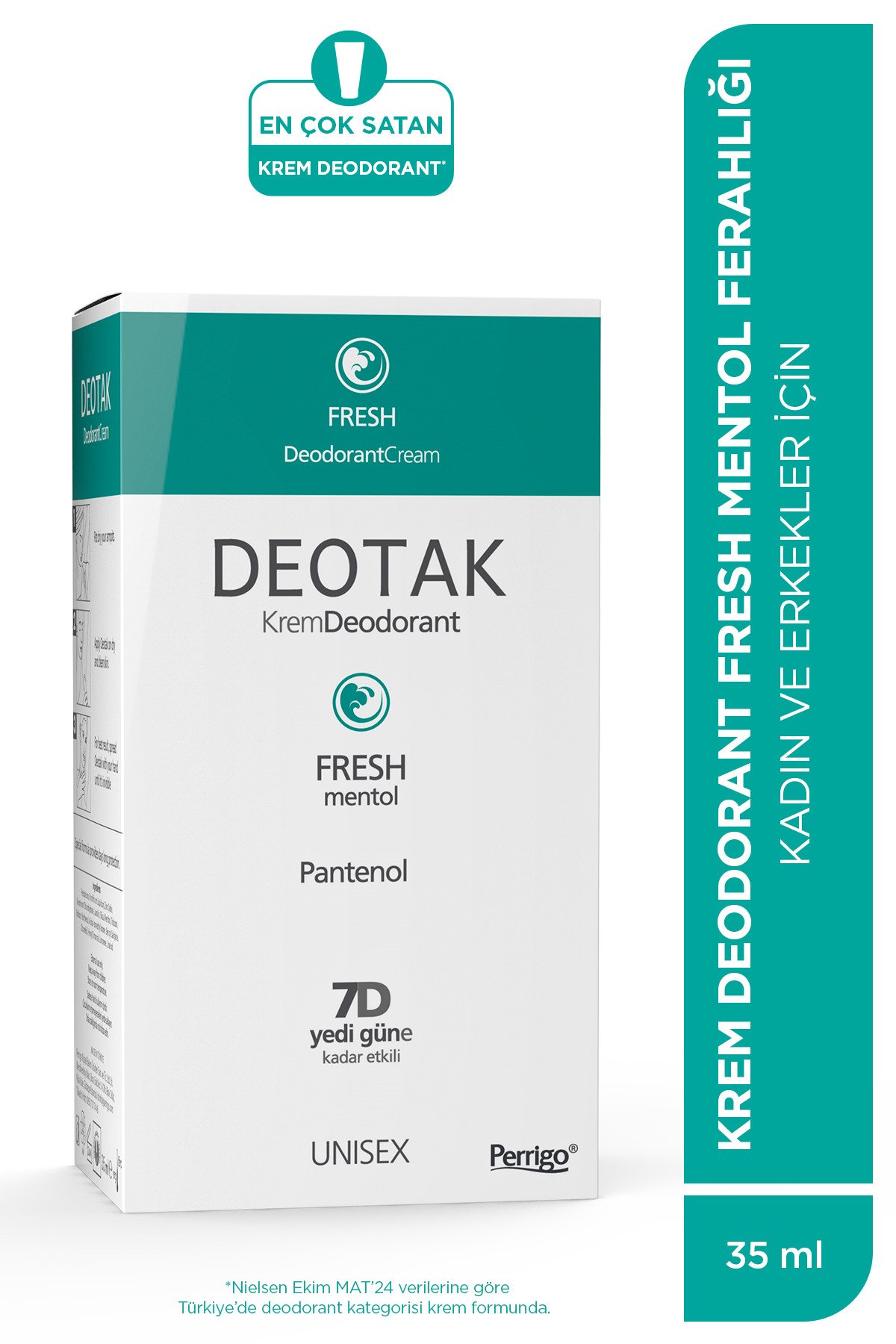 Deotak Fresh Mentol Ferahlığı 7 Güne Kadar Etkili Krem Deodorant 35 ml x 4 Adet