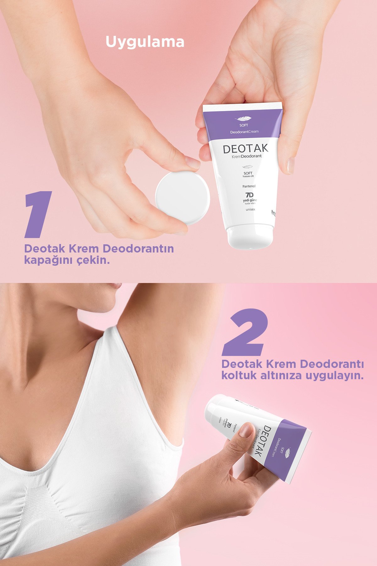 Deotak Soft Hassas Koruma 7 Güne Kadar Etkili Krem Deodorant 35 ml x 3 Adet
