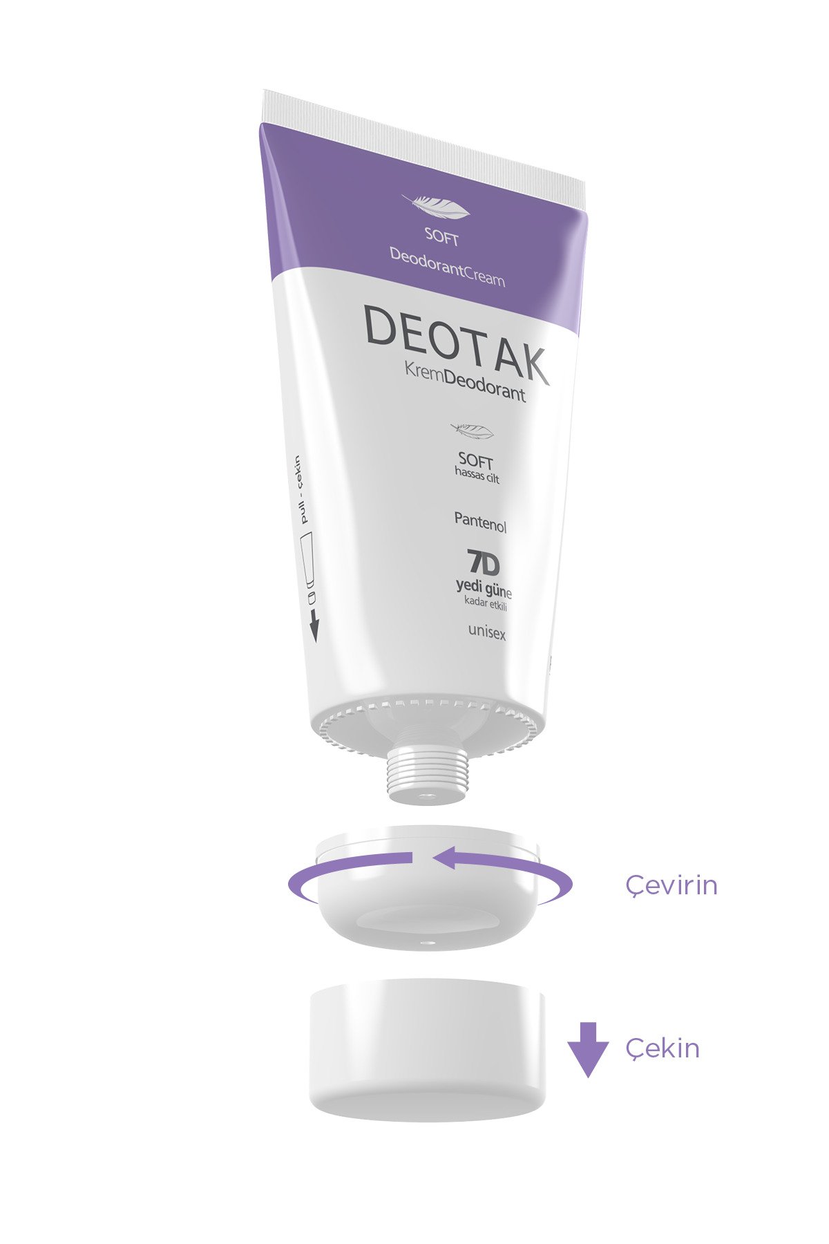 Deotak Soft Hassas Koruma 7 Güne Kadar Etkili Krem Deodorant 35 ml x 3 Adet