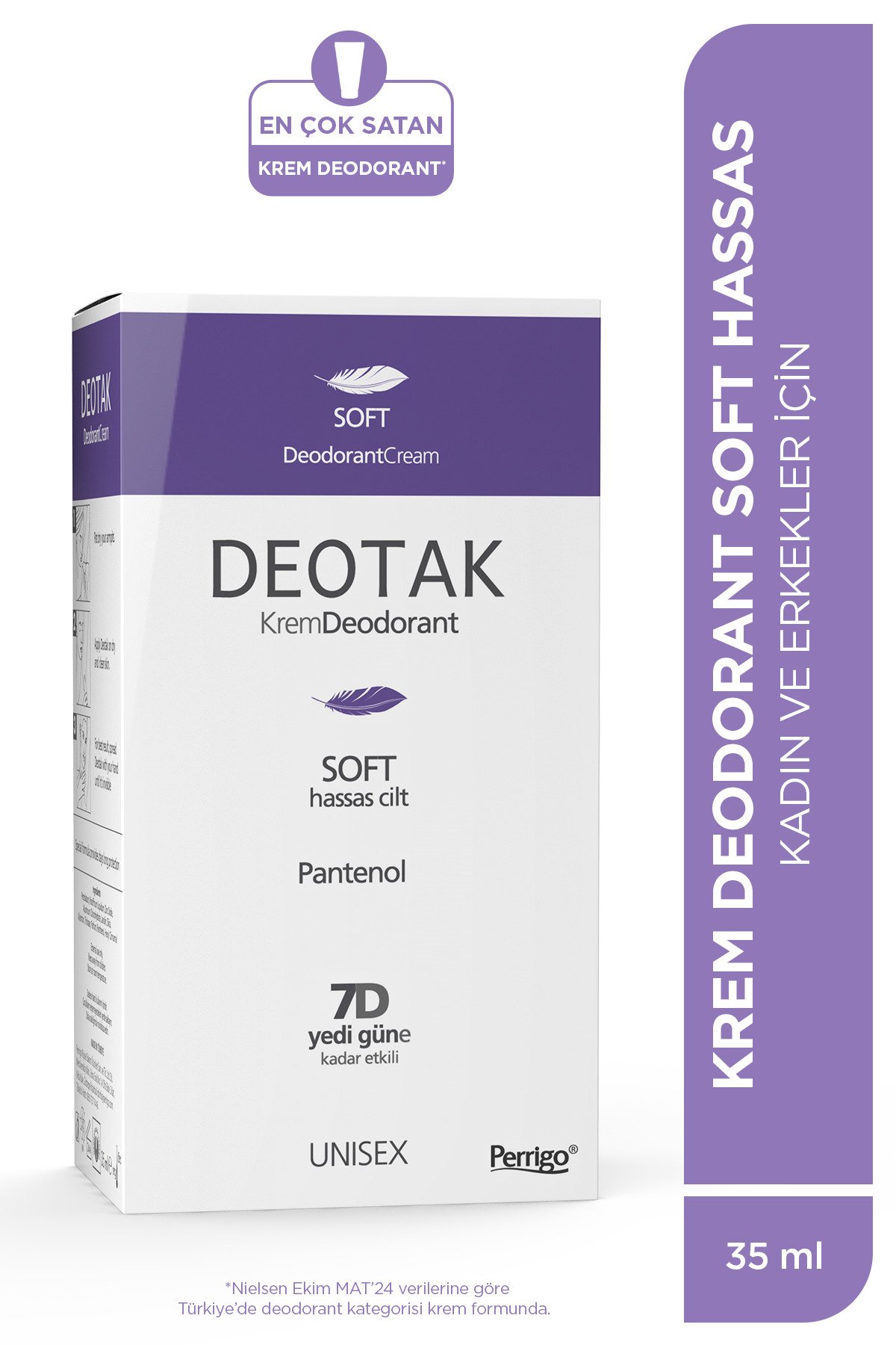 Deotak Soft Hassas Koruma 7 Güne Kadar Etkili Krem Deodorant 35 ml x 3 Adet