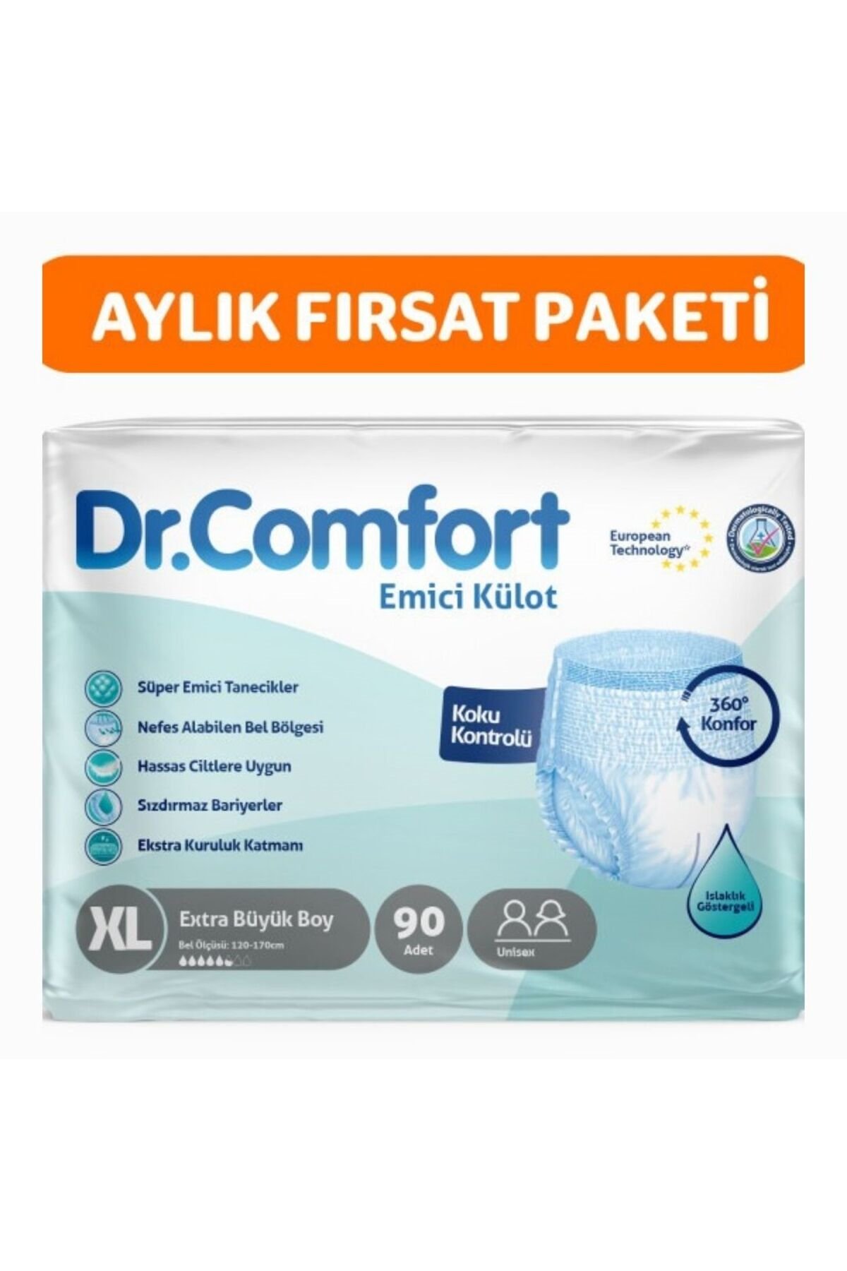 Dr.Comfort Hasta Bezi Emici Külot XL beden 30'lu x3 Adet