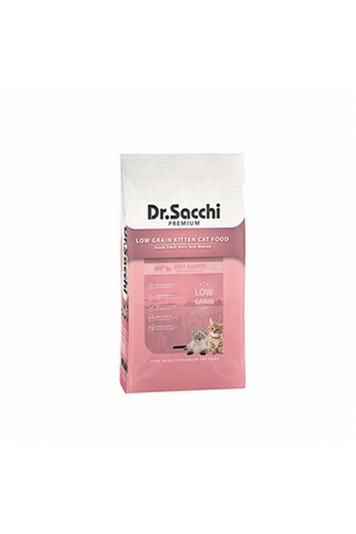 Dr.sacchi Premium Düşük Tahıllı Sığır Etli Ve Kuzu Etli Yavru Kedi Maması 10 Kg