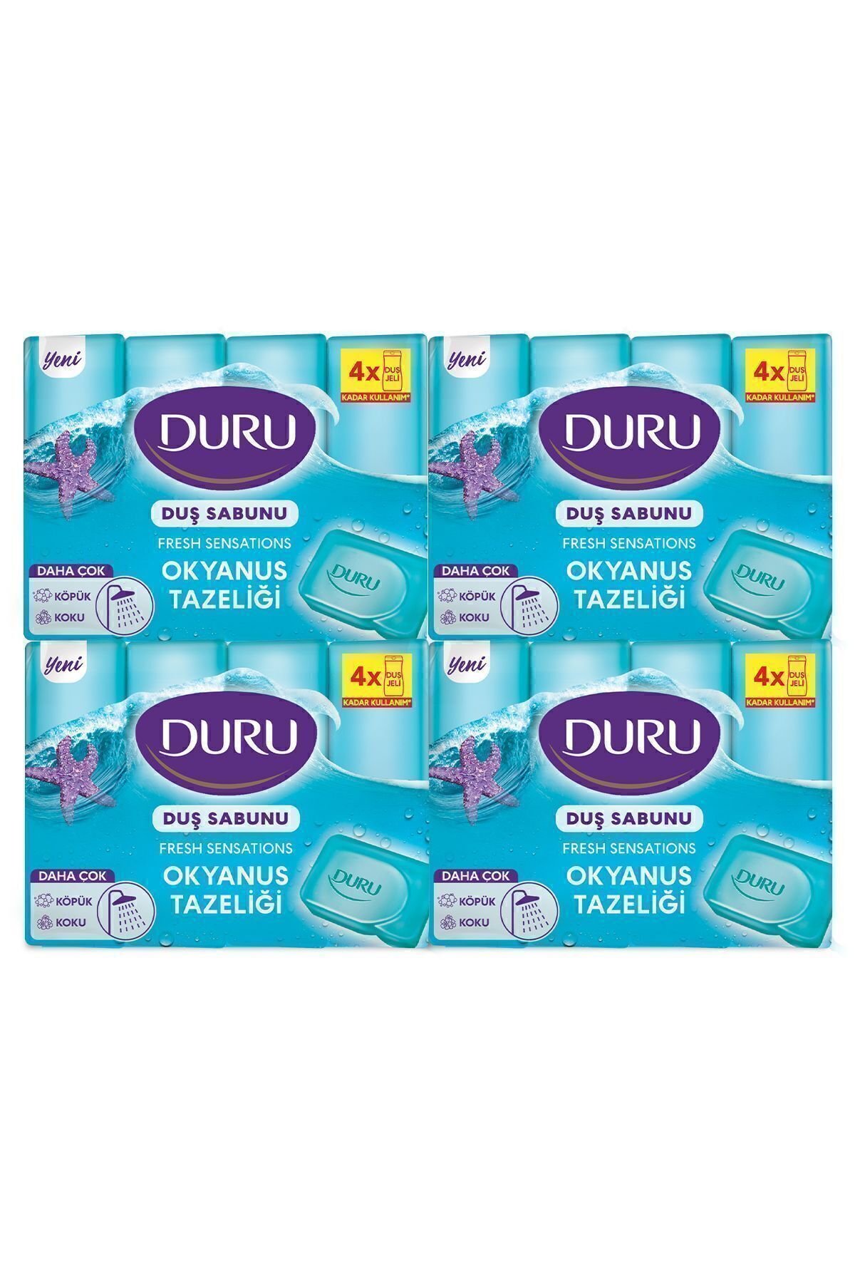 Duru Fresh Sensations Okyanus Tazeliği  Duş Sabunu 600g x 4Adet