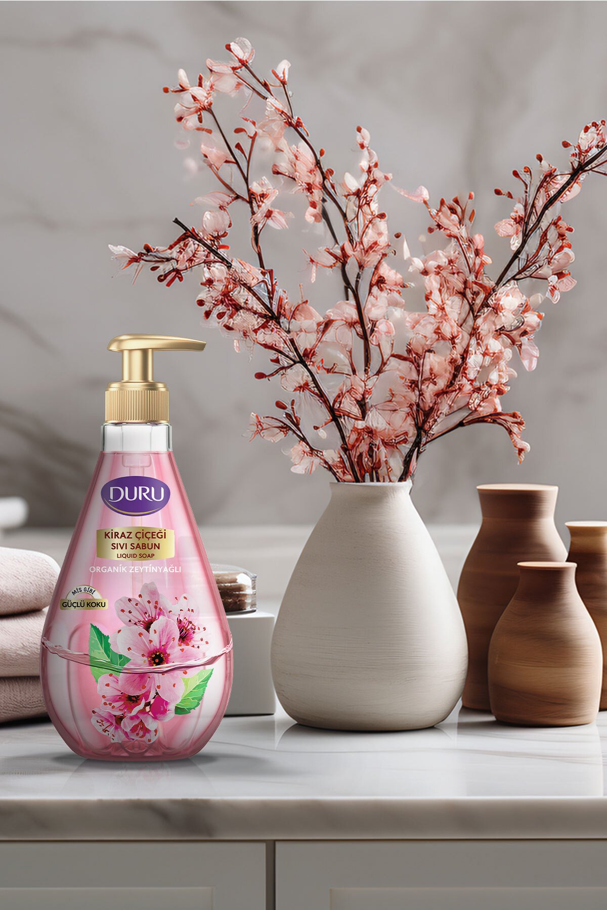 Duru Organik Kiraz Çiçeği Sıvı Sabun 1500 ml x2 Adet + Duru Kiraz Çieği 500 ml