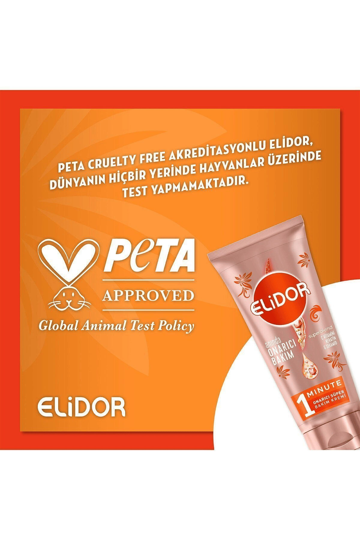 Elidor Superblend 1 Minute Onarıcı Süper Saç Bakım Kremi Anında Onarıcı Bakım Turuncu 170 ml x2 Adet