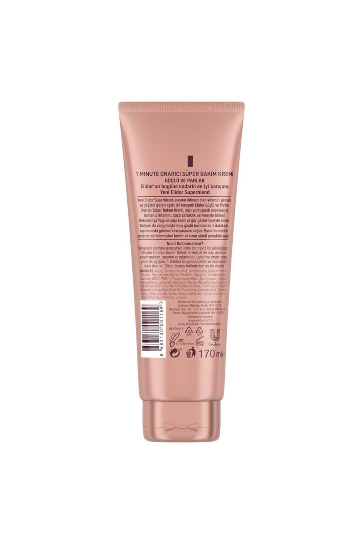 Elidor Superblend 1 Minute Süper Saç Bakım Kremi Güçlü Ve Parlak Pembe 170 ml