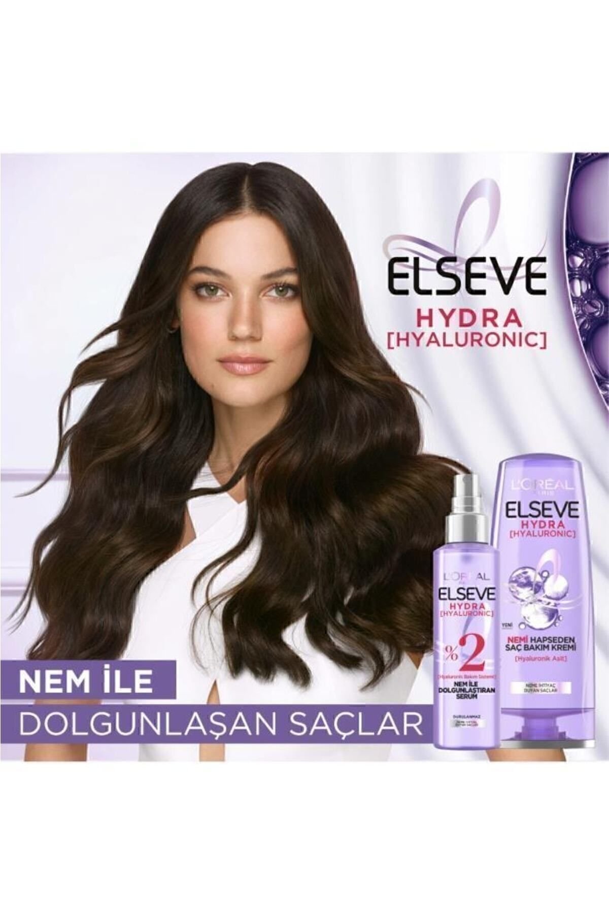 Elseve Hydra [hyaluronic] Nemi Hapseden Saç Bakım Kremi 390 ml x 3 adet