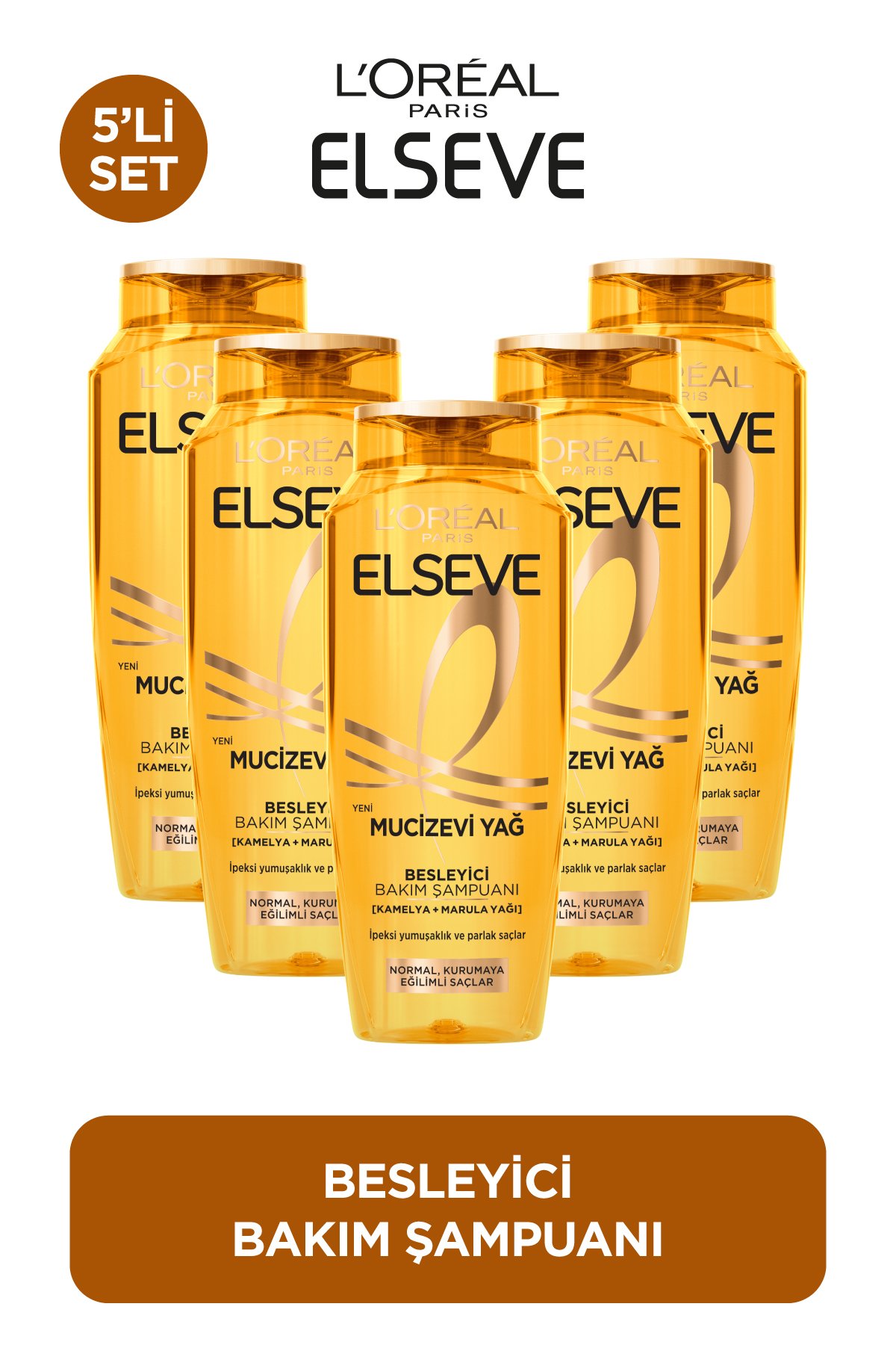 Elseve Şampuan 360 ml 6 Mucizevi Yağ X5 Adet