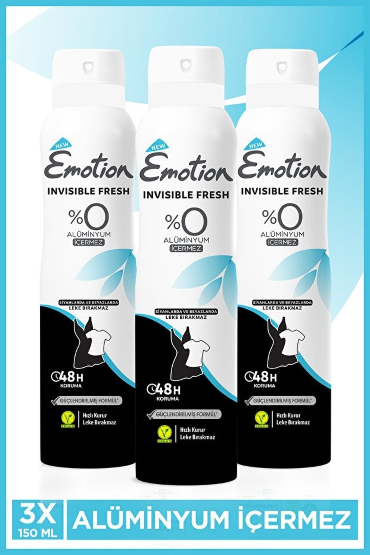 Emotion Invisible Fresh Deodorant Kadın 150 ml x3