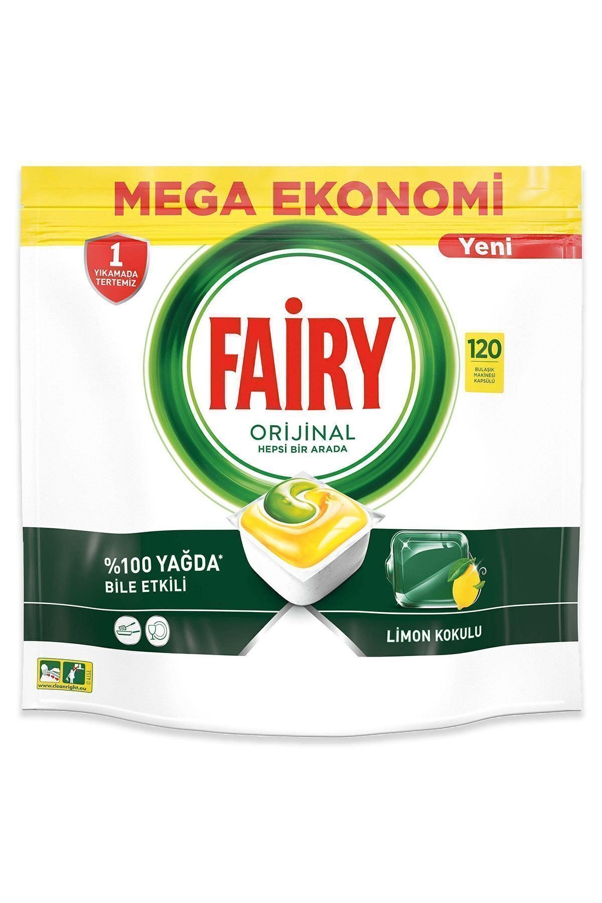 Fairy Hepsi Bir Arada Bulaşık Makinesi Deterjanı Tableti 60'lı x2 Adet