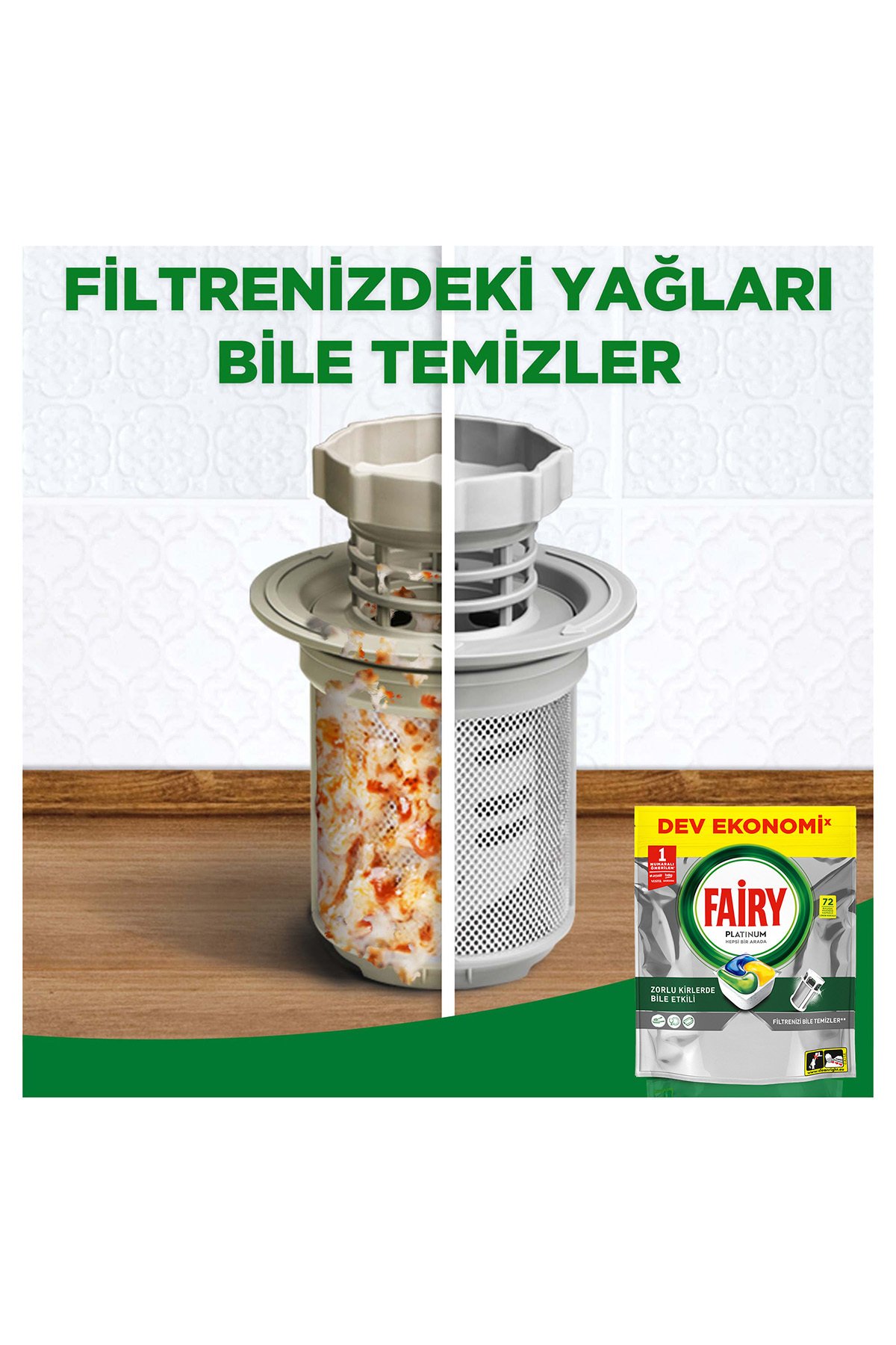 Fairy Platinum Bulaşık Makinesi Deterjanı Kapsülü/tableti  Limon Kokulu 72 Yıkama