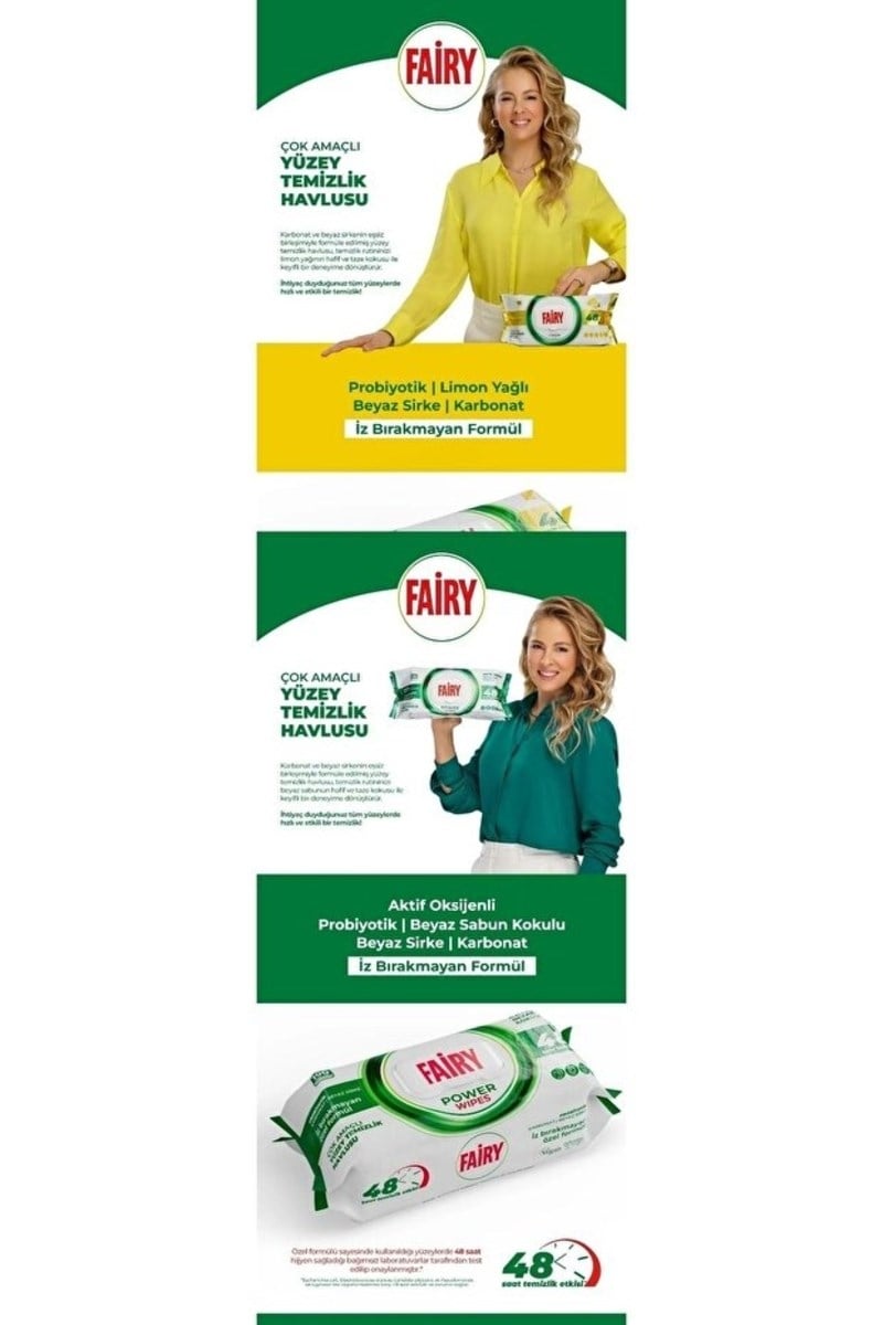 Fairy Power Wipes Yüzey Temizleme Mendili 100 Yaprak