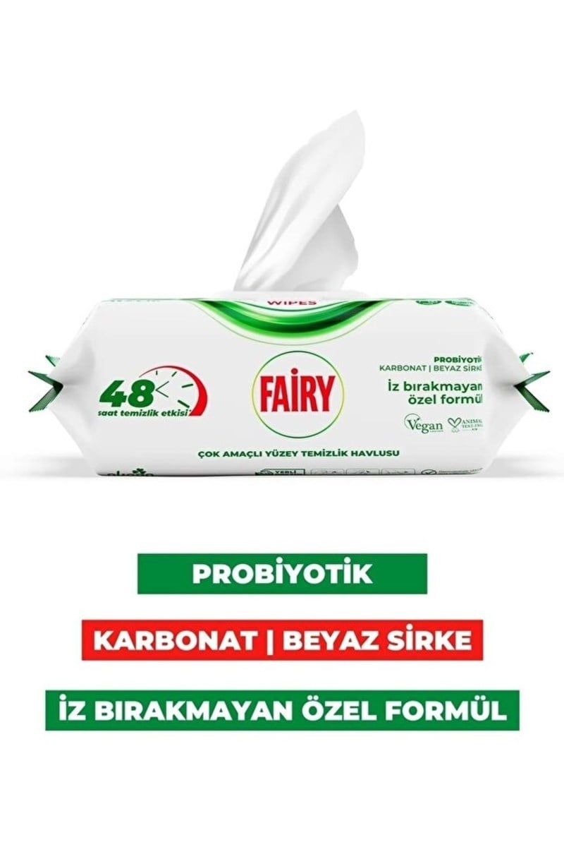 Fairy Power Wipes Yüzey Temizleme Mendili 100 Yaprak